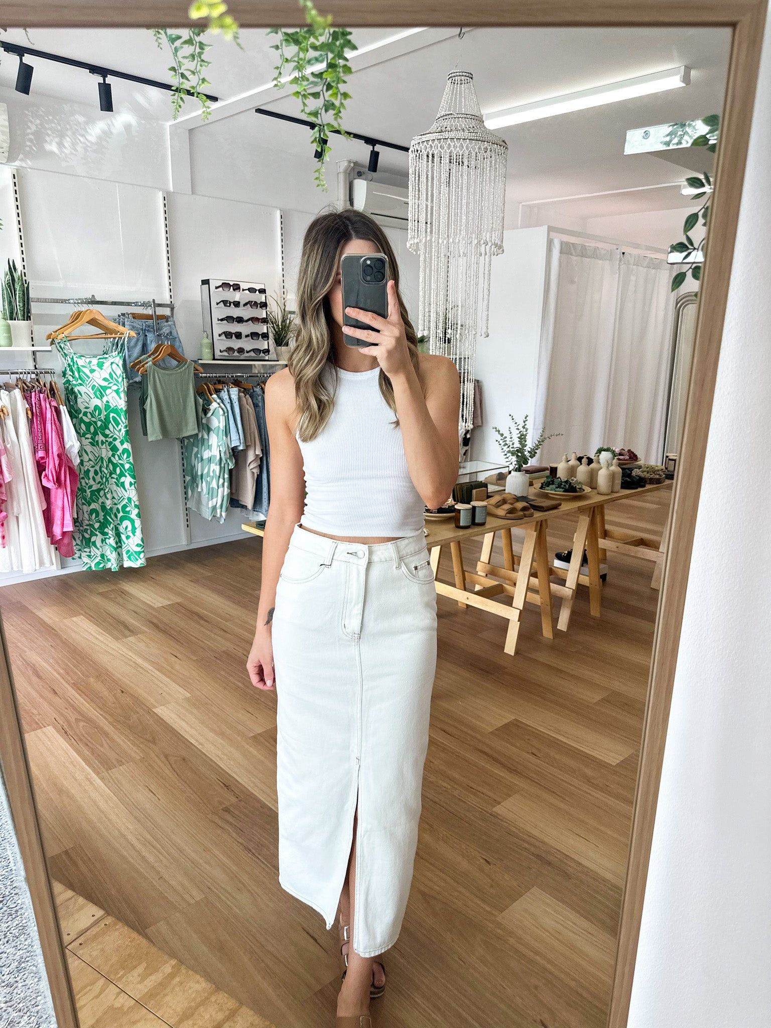 Bodie Denim Skirt White sold by About A Girl product image thumbnail 2