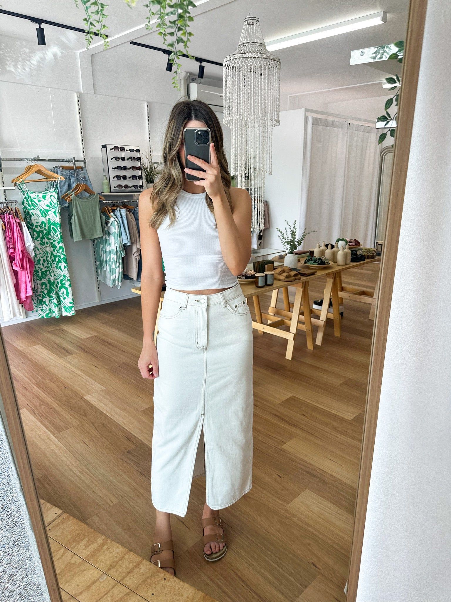 Bodie Denim Skirt White sold by About A Girl product image thumbnail 5