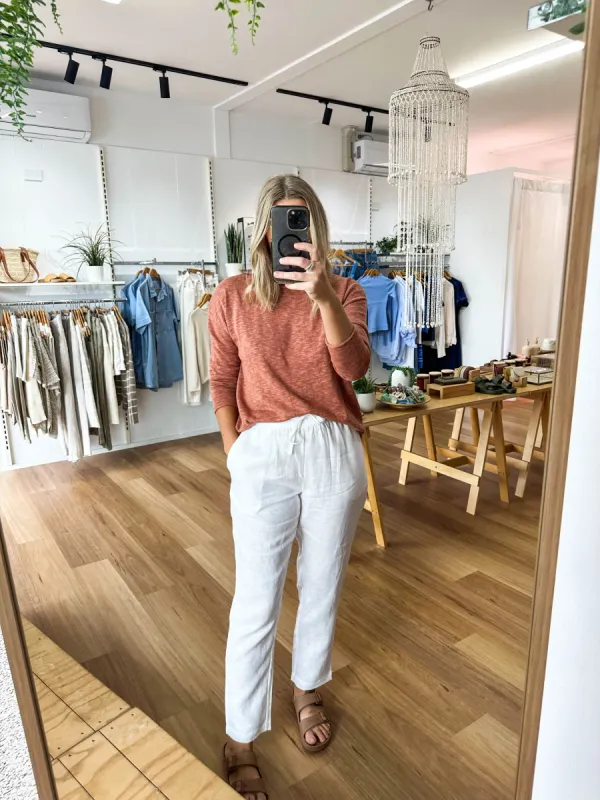 Nellie Top Terracotta sold by About A Girl