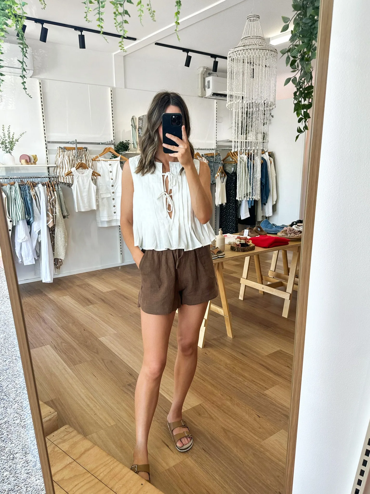 Bronte Linen Shorts Brown sold by About A Girl product image thumbnail 5