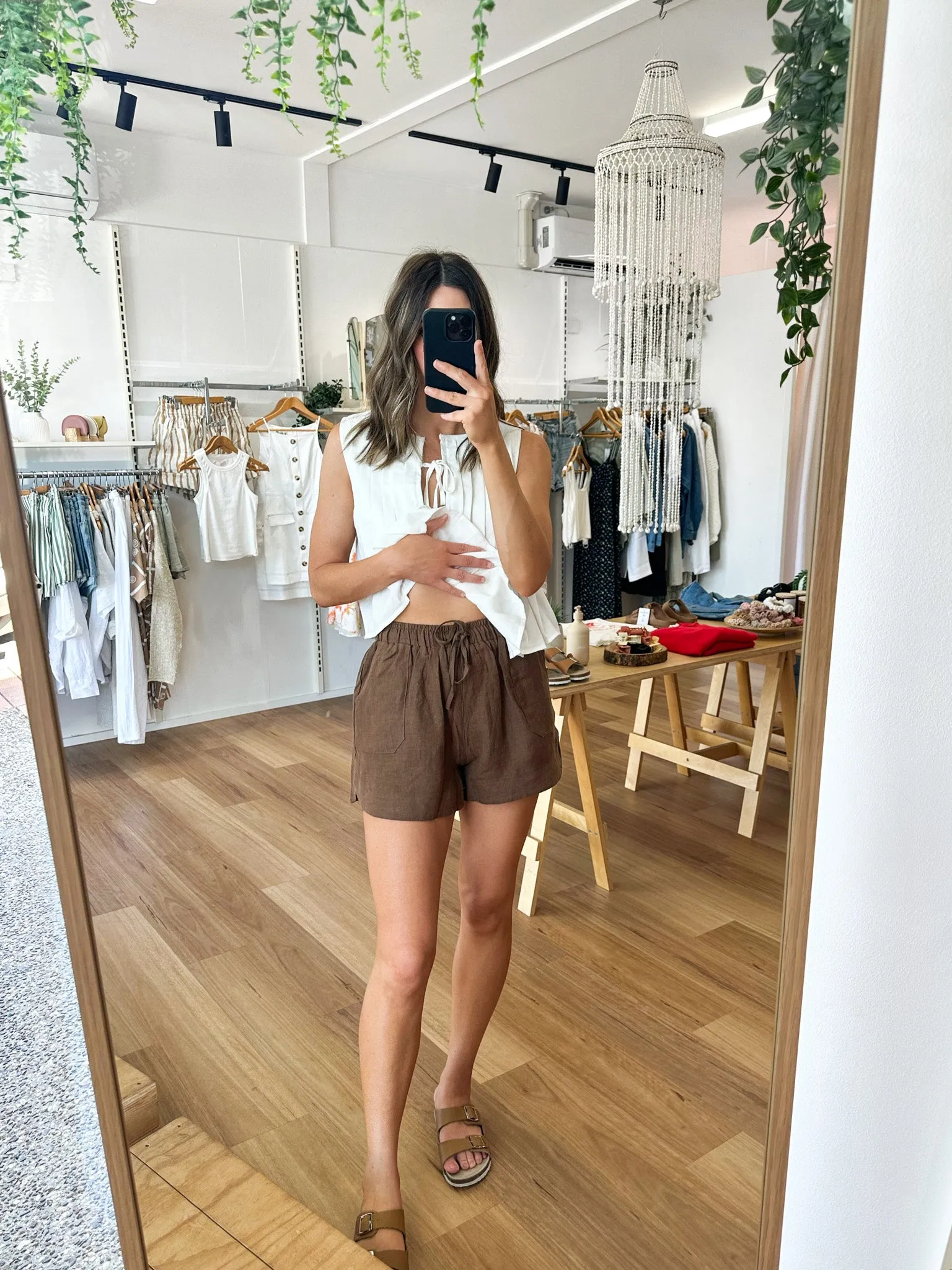 Bronte Linen Shorts Brown sold by About A Girl product image thumbnail 2