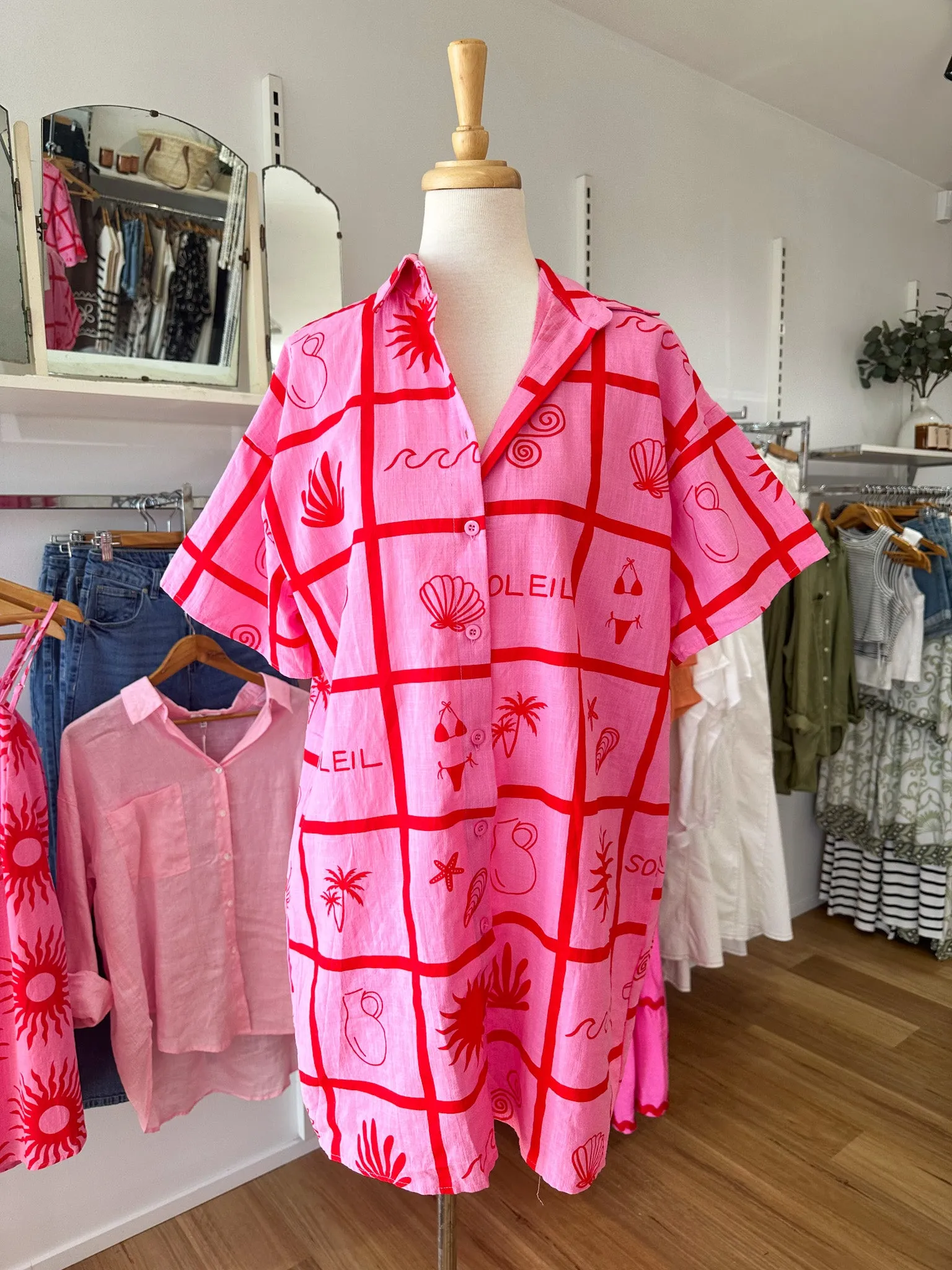 Goldie Shirt Dress Pink sold by About A Girl product image thumbnail 5