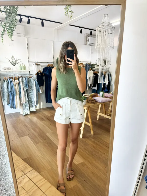 Spring Tank Green sold by About A Girl
