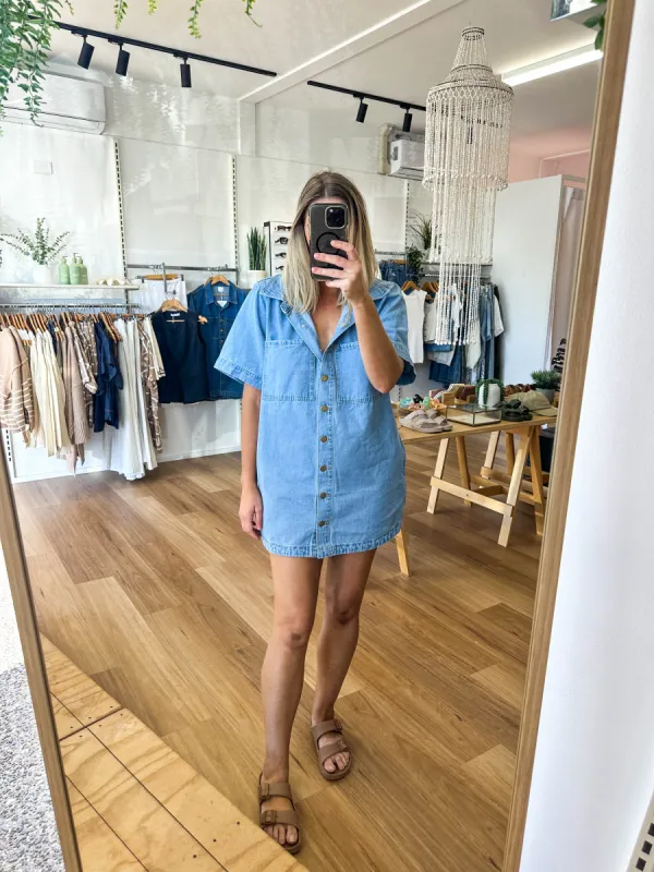 Tommy Denim Dress Light Blue sold by About A Girl