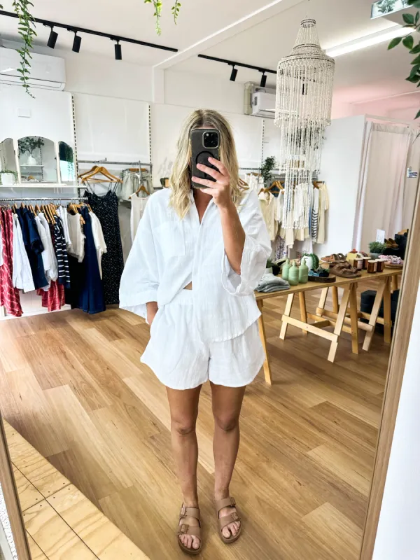 Lucia Shirt White sold by About A Girl