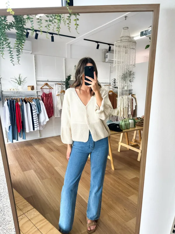 June Cardigan Cream sold by About A Girl