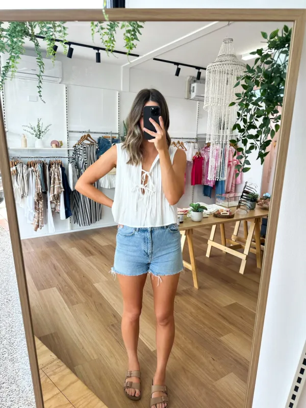 Holiday Top White sold by About A Girl