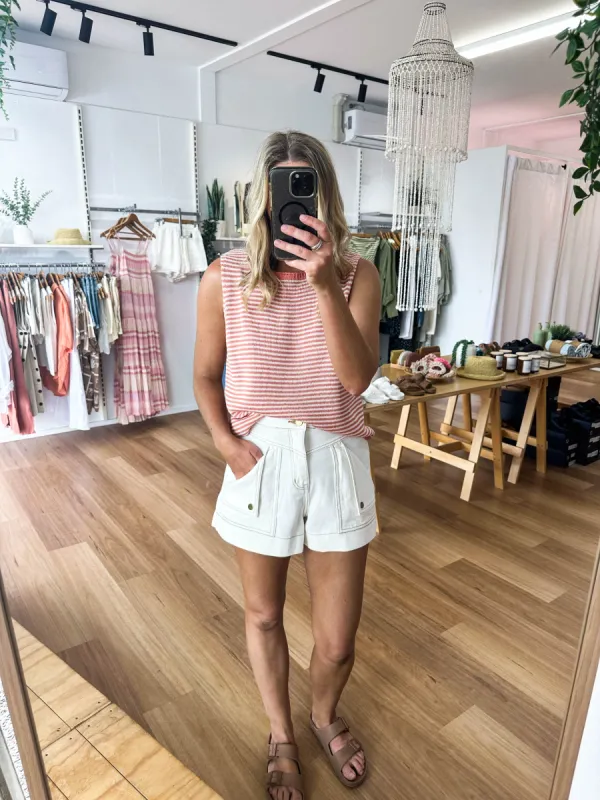 Stripe Spring Tank Peach sold by About A Girl