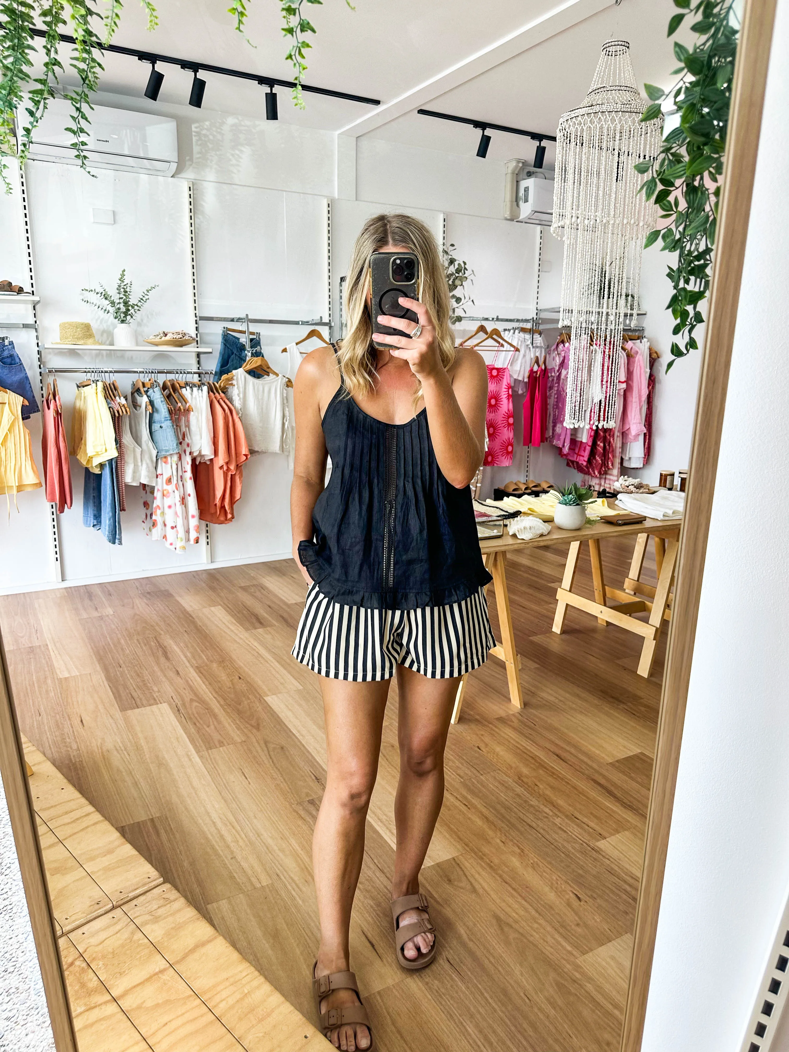 Novie Linen Top Black sold by About A Girl