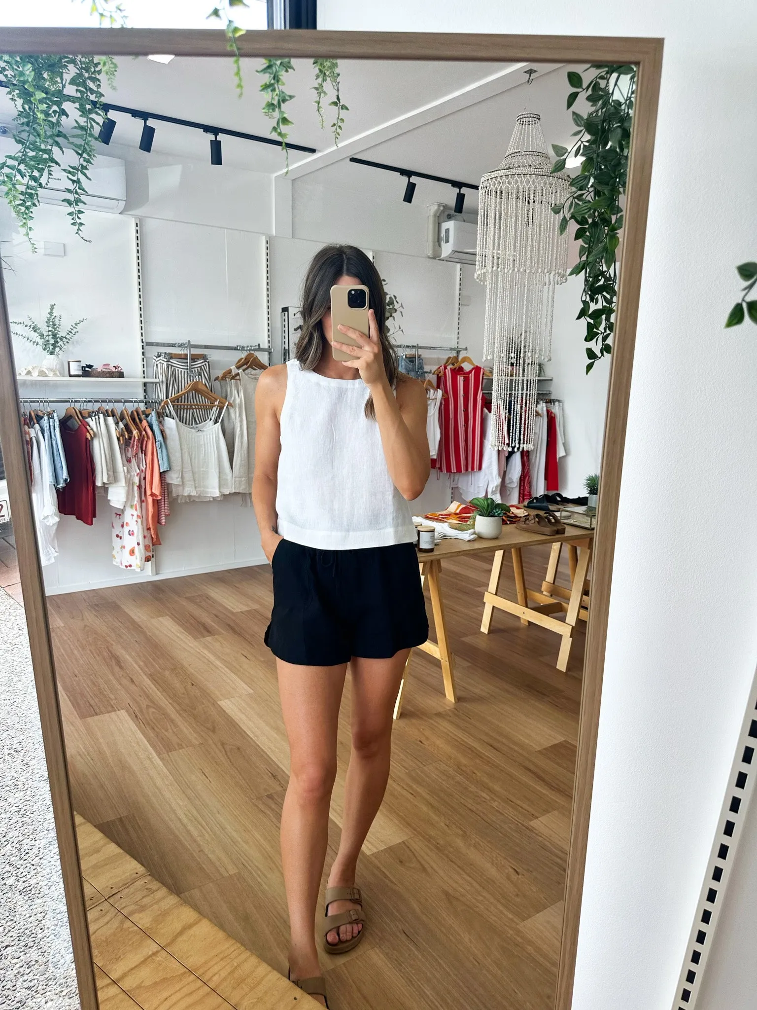 Jude Linen Top White sold by About A Girl