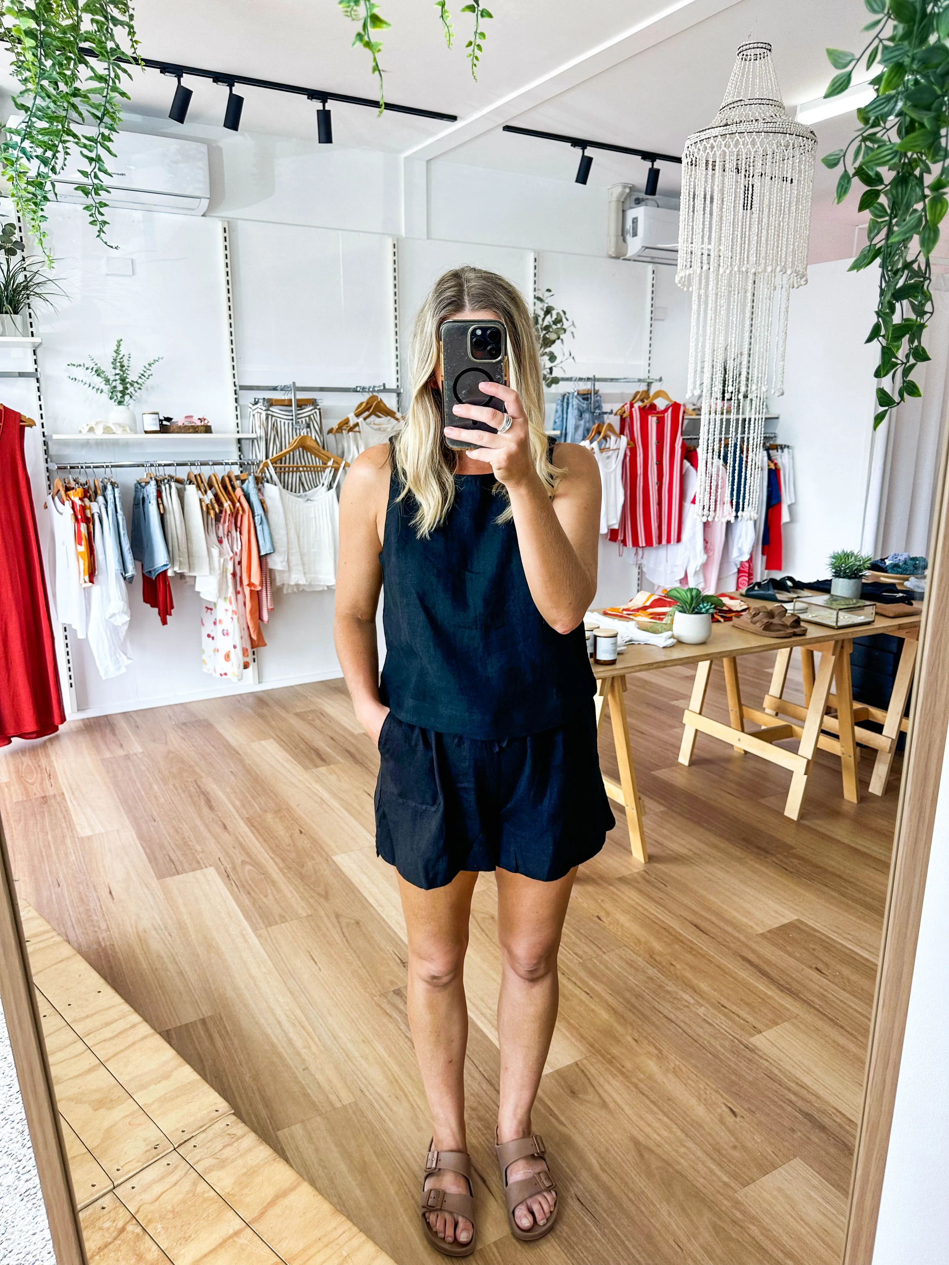 Jude Linen Top Black sold by About A Girl