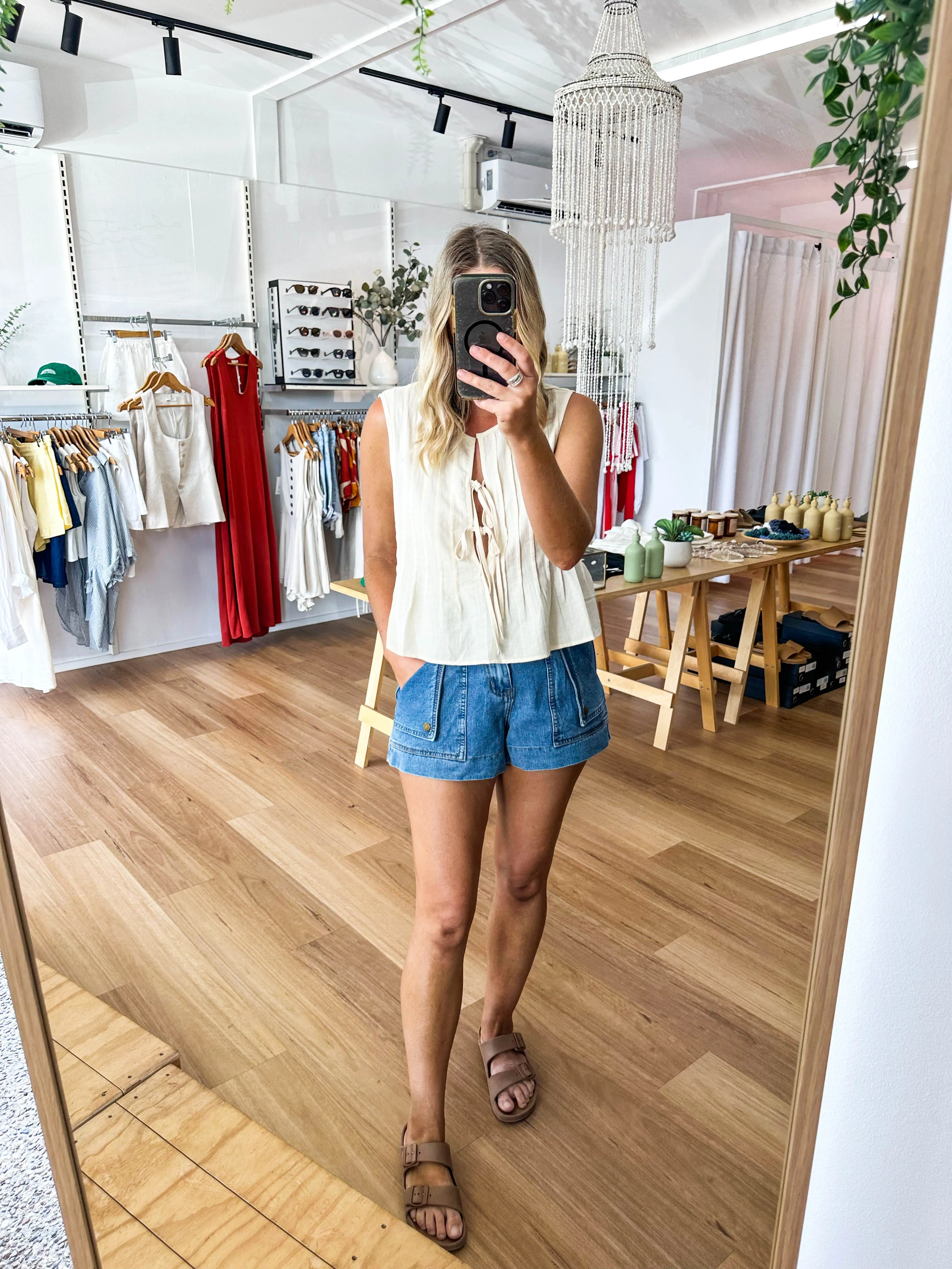 Holiday Top Cream sold by About A Girl