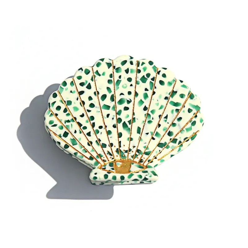 Green Terrazzo Shell Claw Clip sold by About A Girl