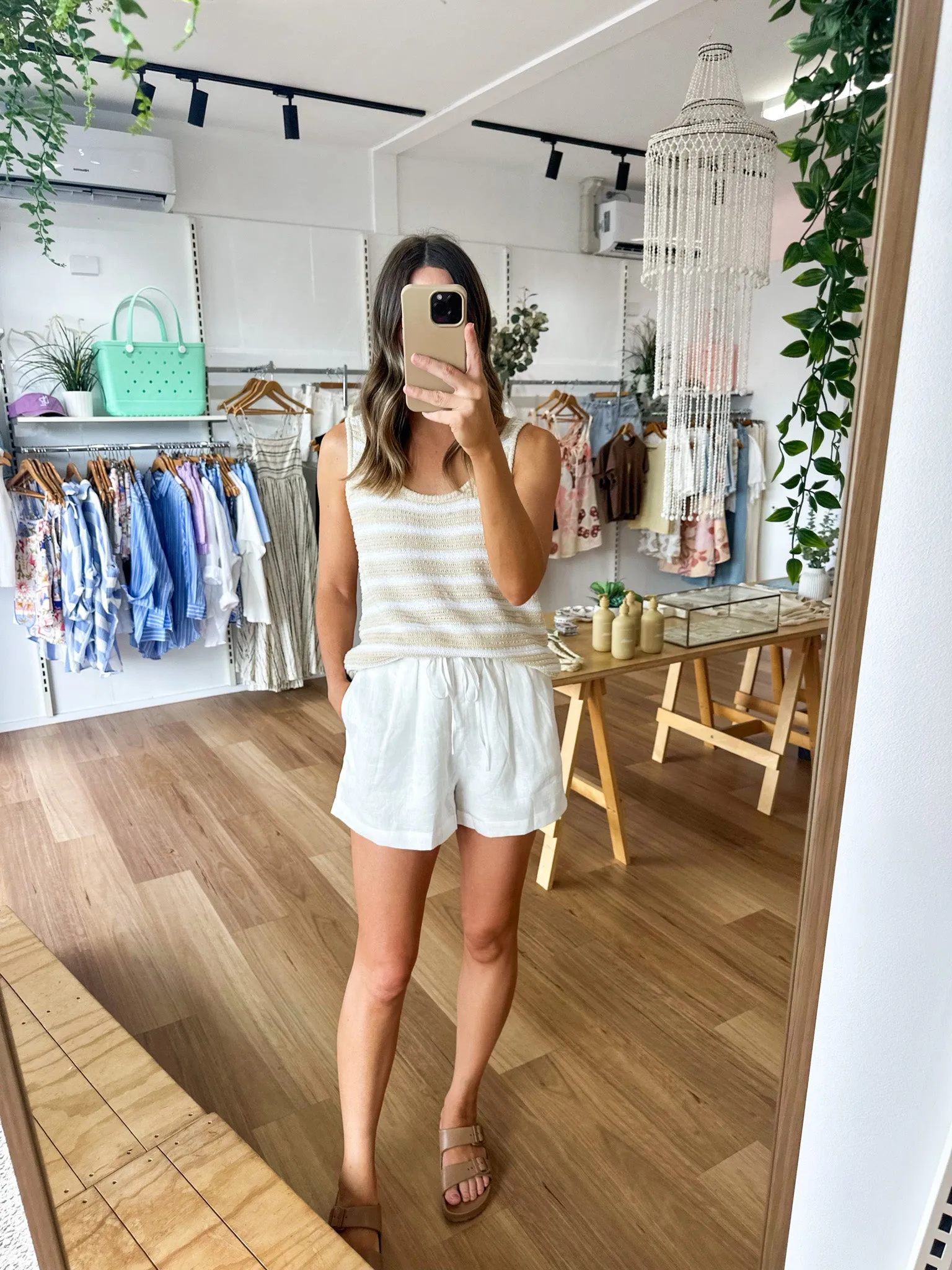 Lola Linen Shorts White sold by About A Girl product image thumbnail 2