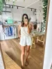 Lola Linen Shorts White sold by About A Girl