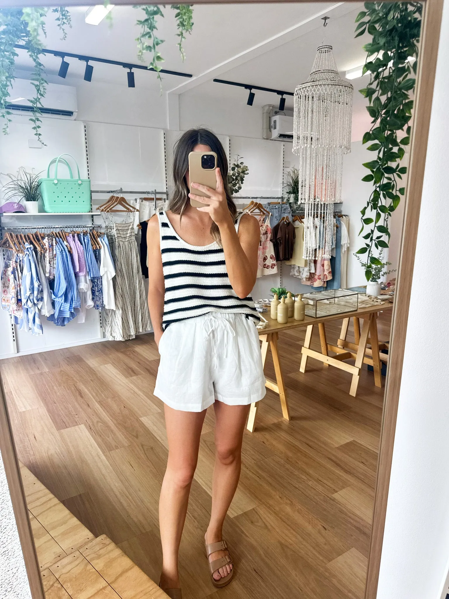 Lola Linen Shorts White sold by About A Girl