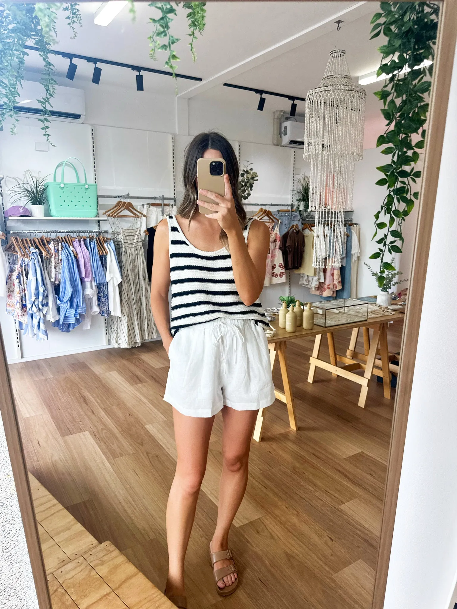 Lola Linen Shorts White sold by About A Girl product image thumbnail 3