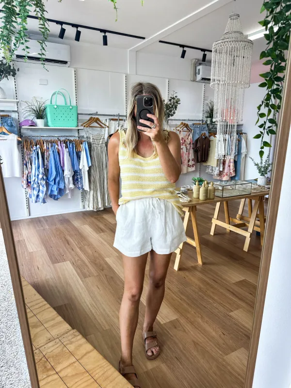 Tulum Tank Yellow Stripe sold by About A Girl