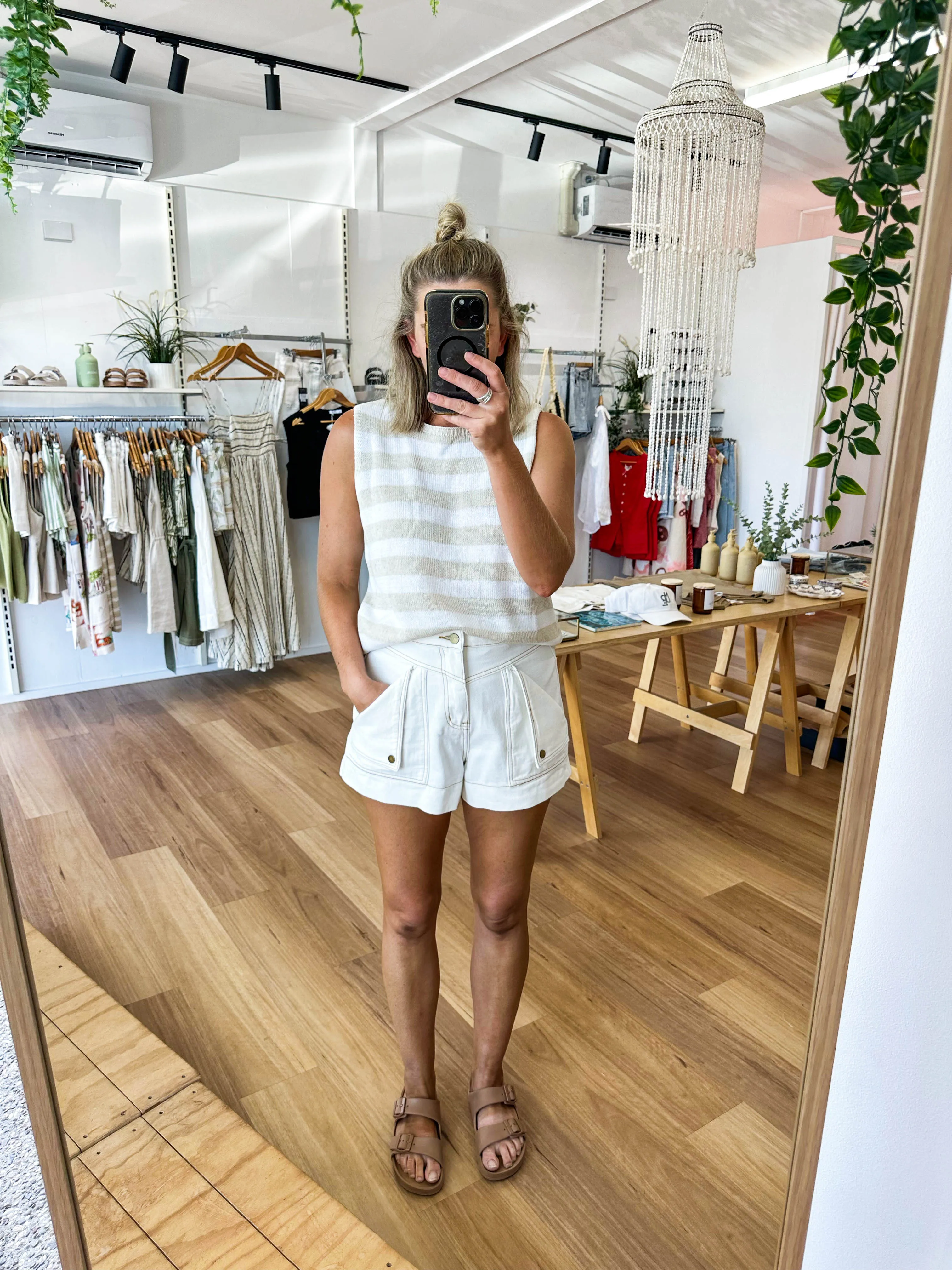 Stripe Spring Tank Natural sold by About A Girl