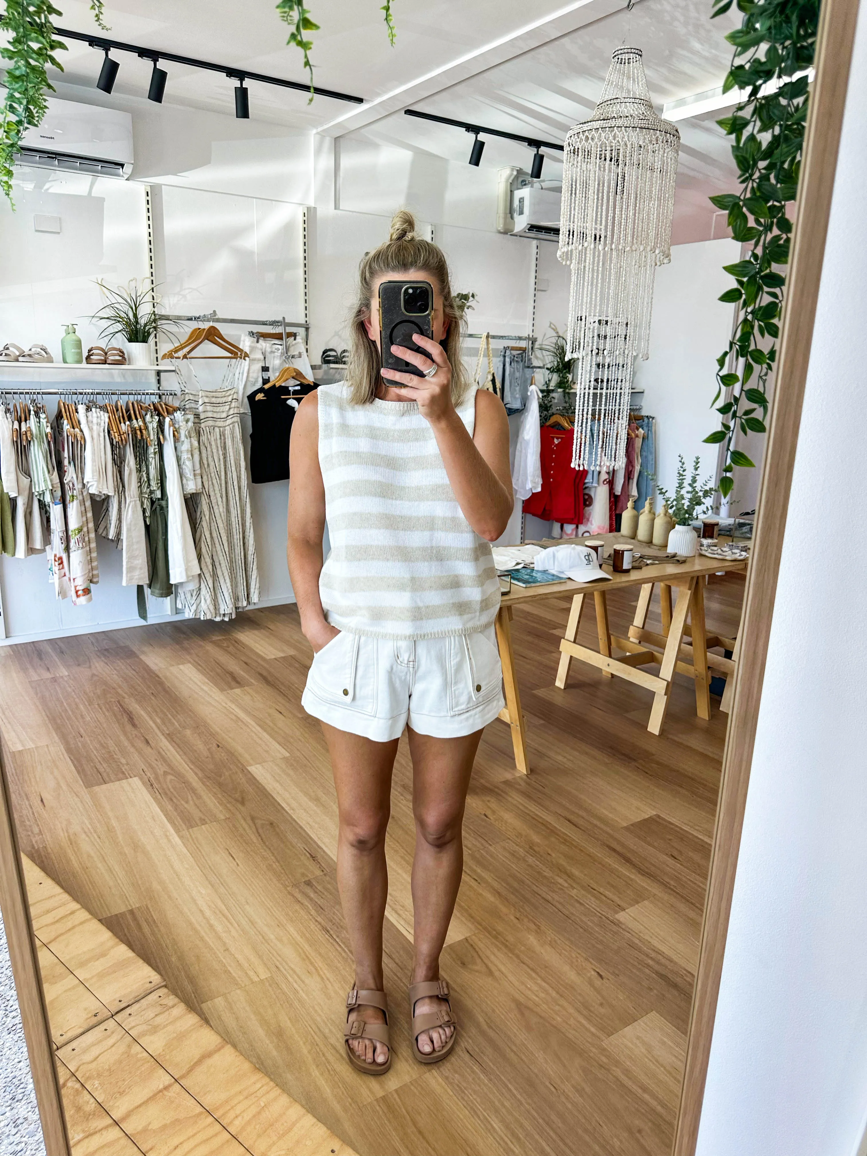 Stripe Spring Tank Natural sold by About A Girl product image thumbnail 5