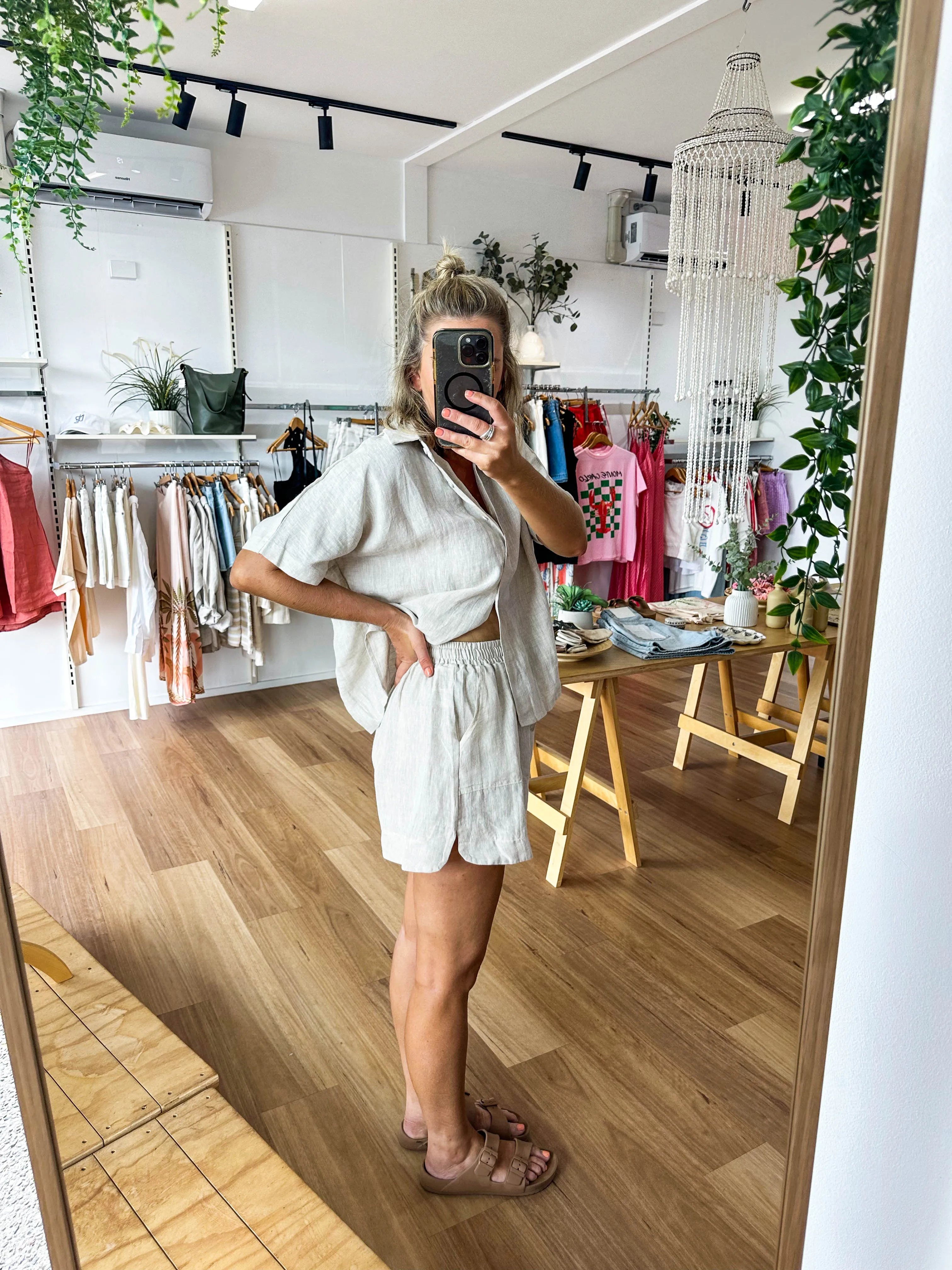 Bronte Linen Shorts Natural sold by About A Girl product image thumbnail 5