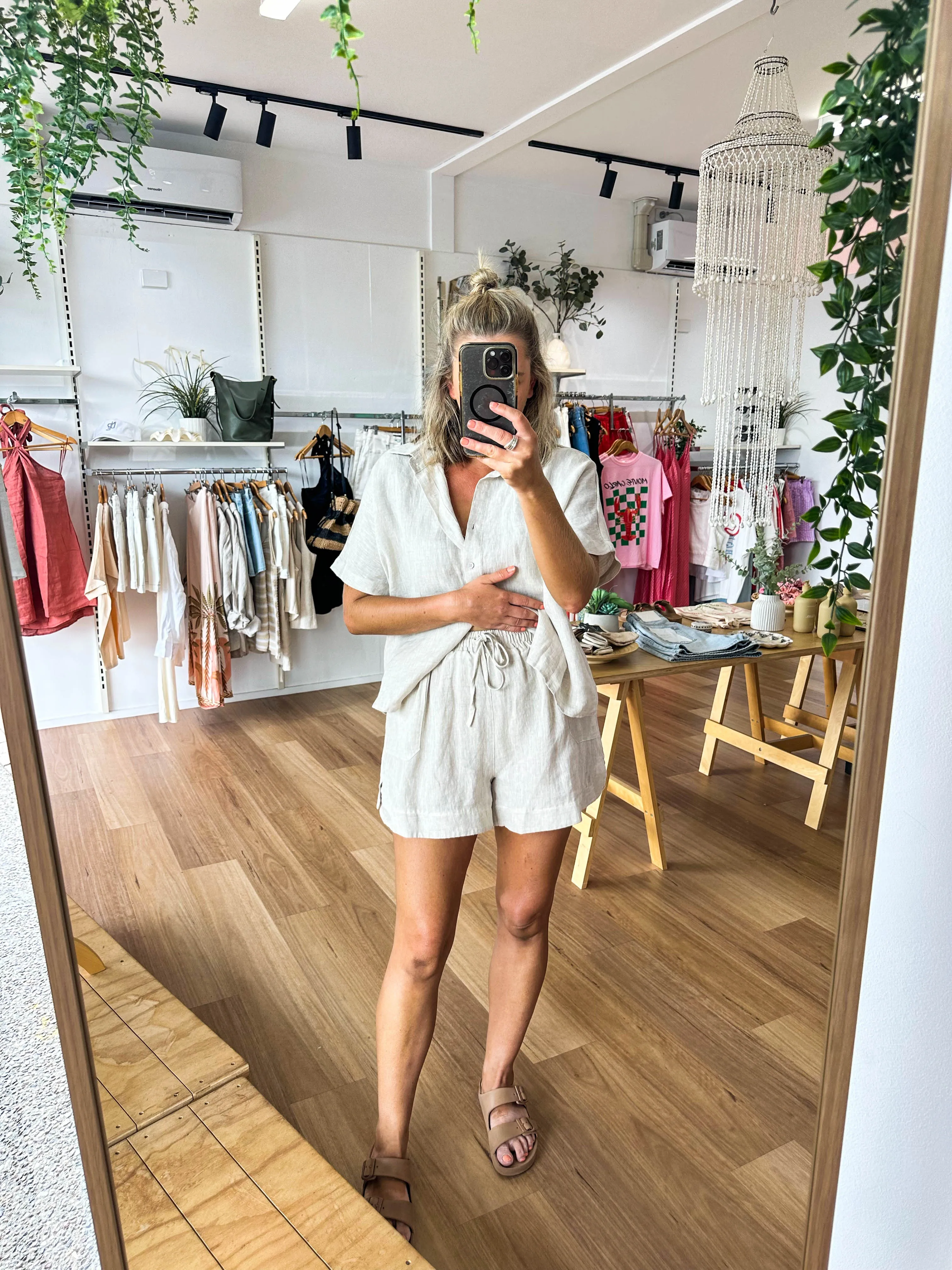 Bronte Linen Shorts Natural sold by About A Girl product image thumbnail 3