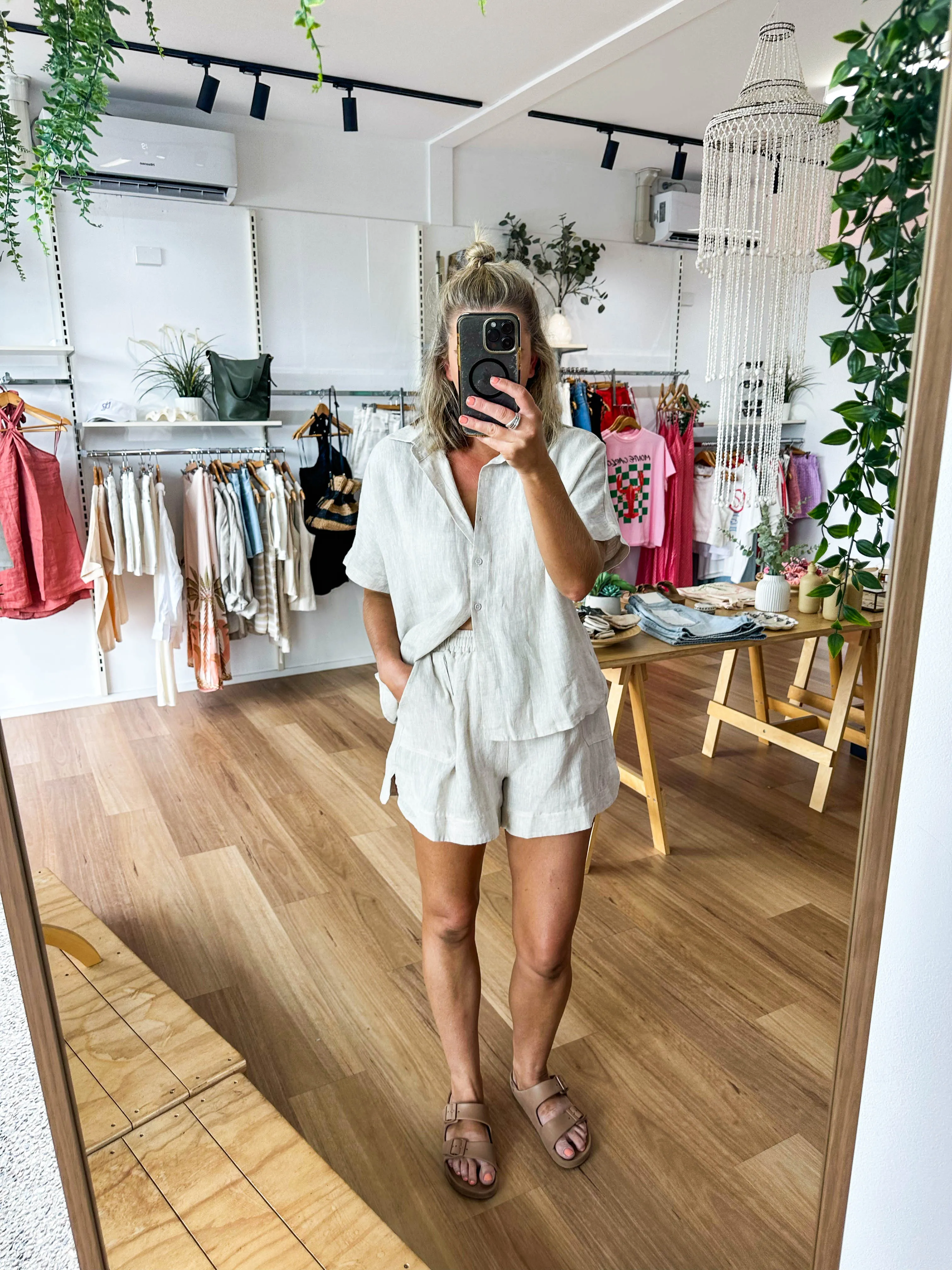 Bronte Linen Shorts Natural sold by About A Girl