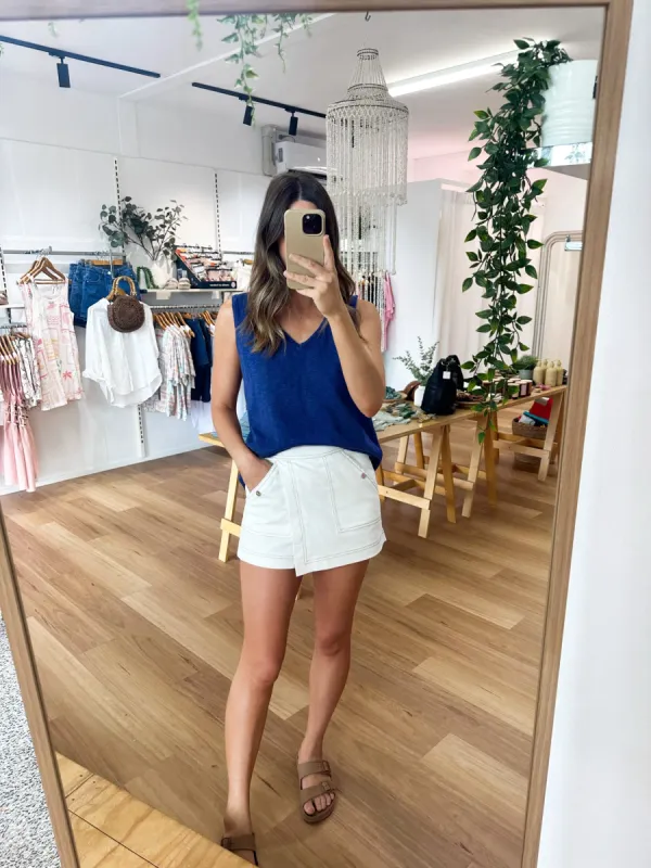 Esther Knit Tank Navy sold by About A Girl