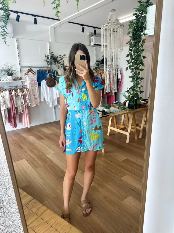 Blue Marlin Shirt Dress sold by About A Girl