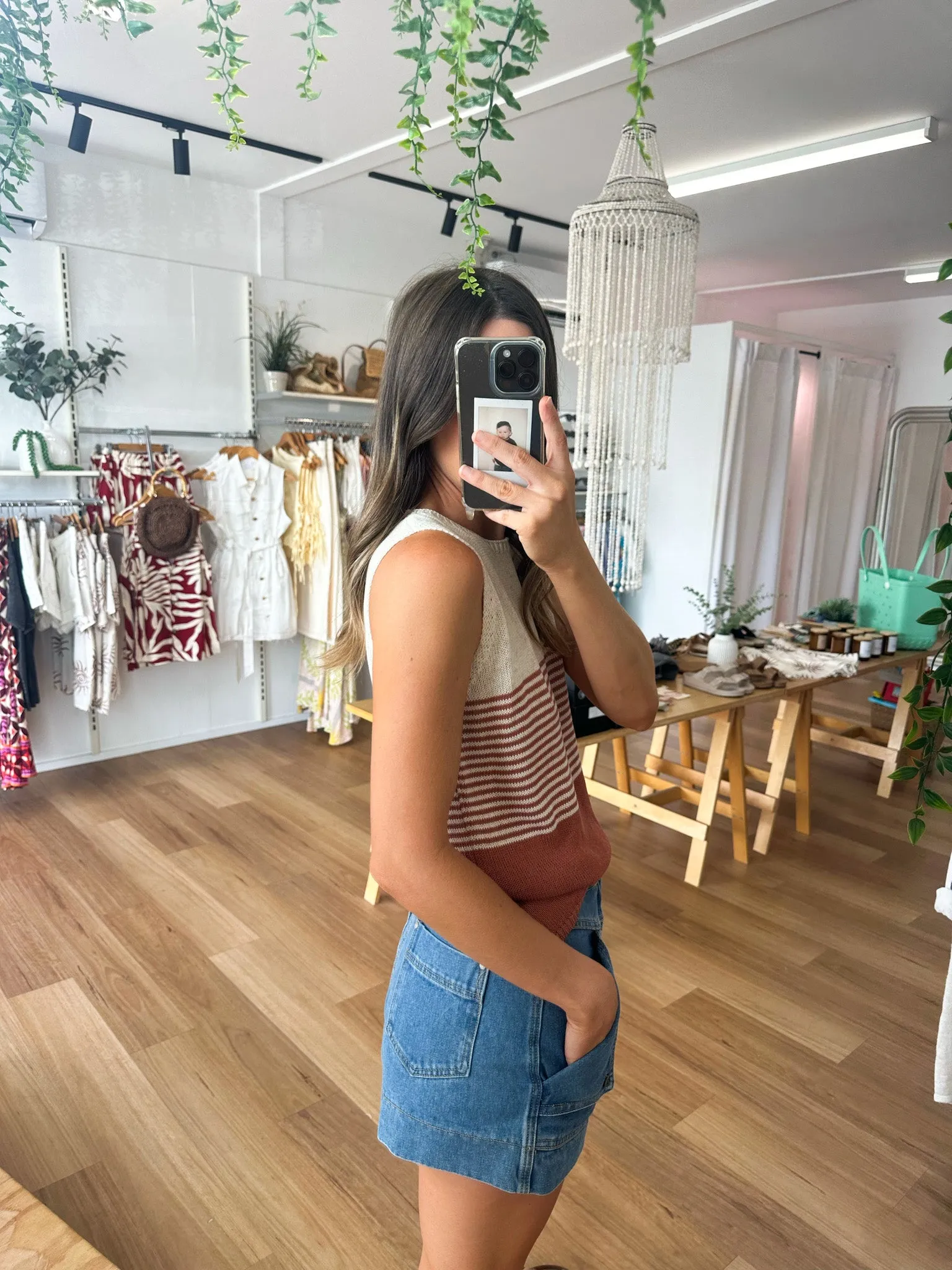 Emma Stripe Tank Rust sold by About A Girl product image thumbnail 5