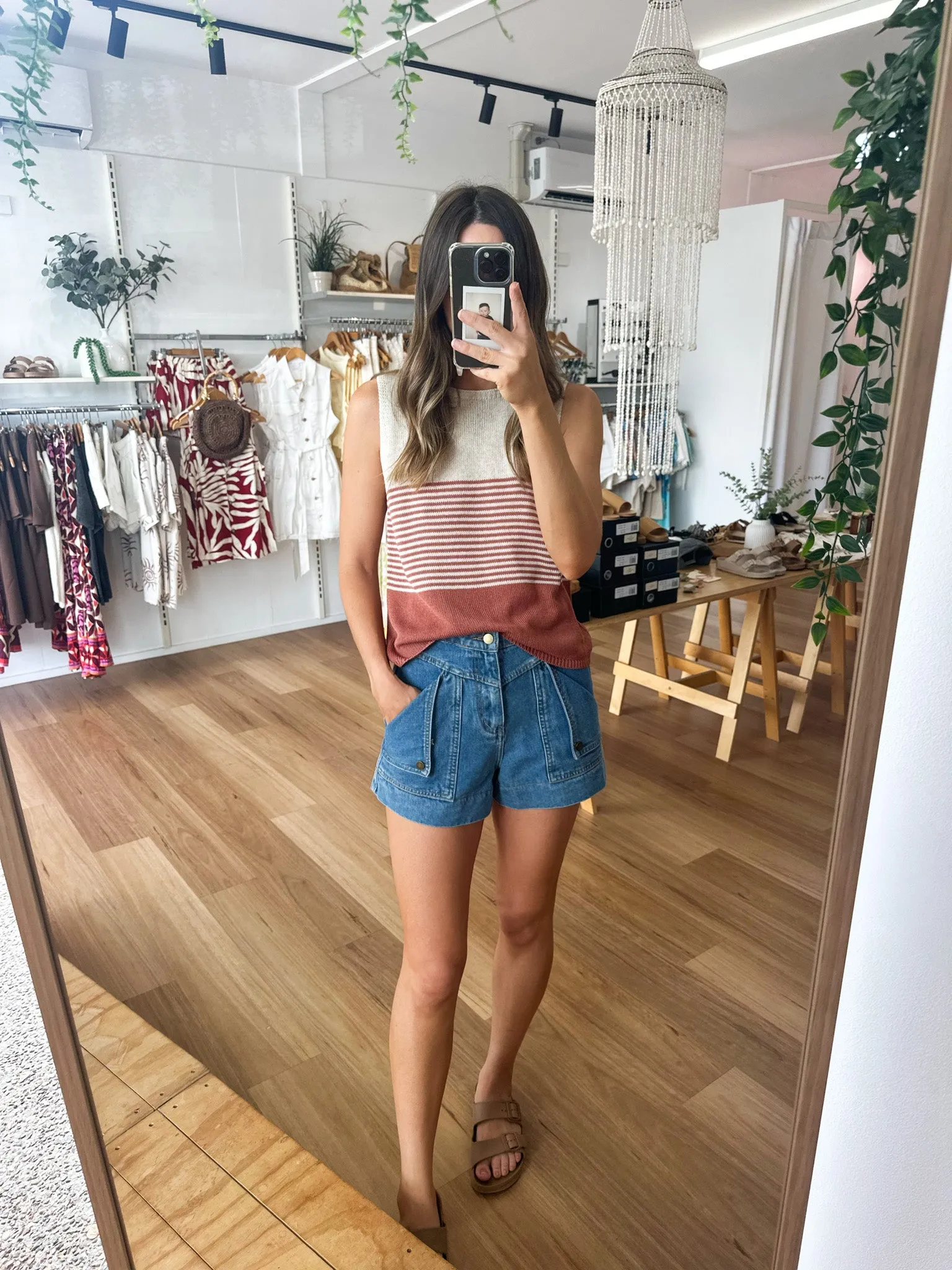 Emma Stripe Tank Rust sold by About A Girl product image thumbnail 4