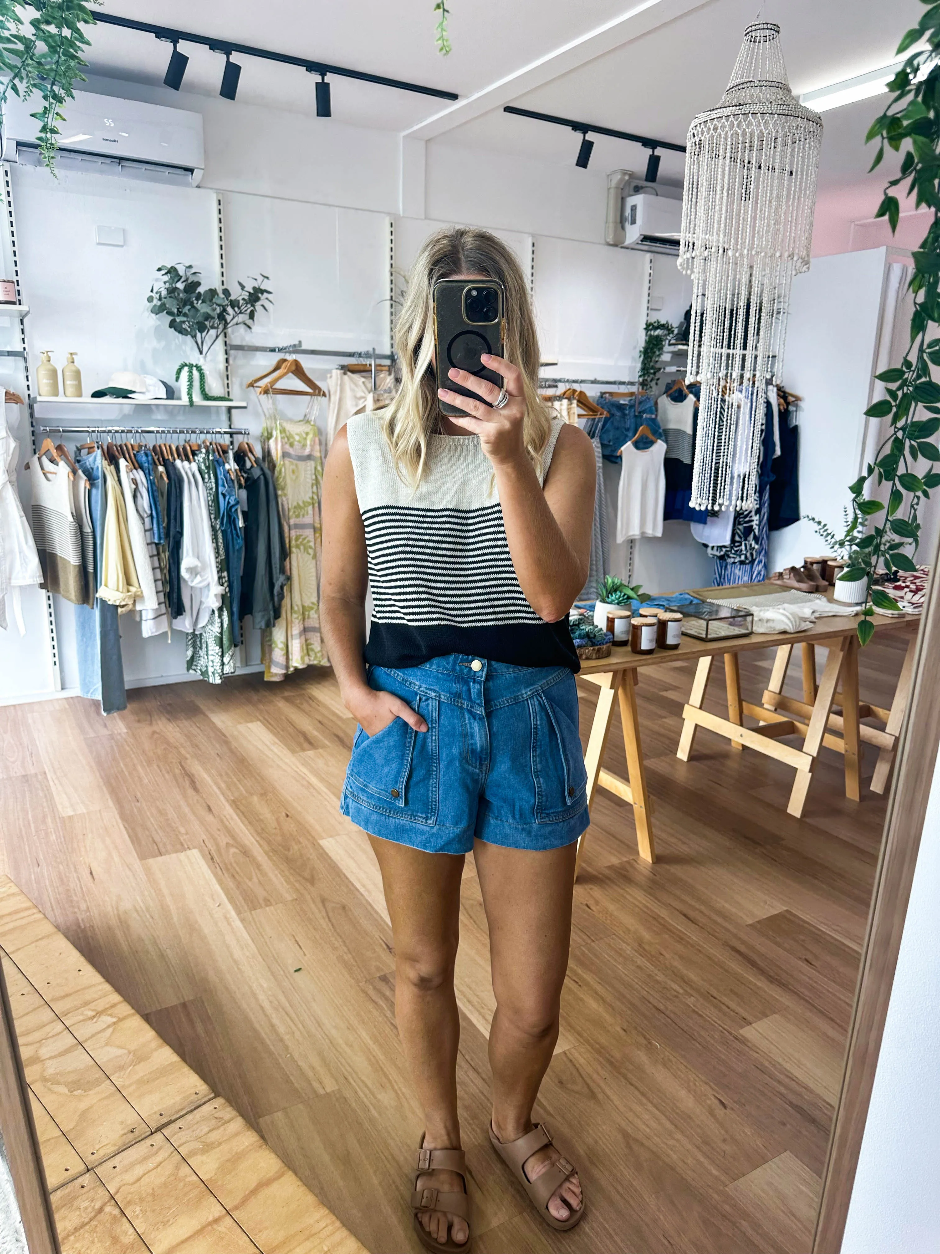 Emma Stripe Tank Black sold by About A Girl