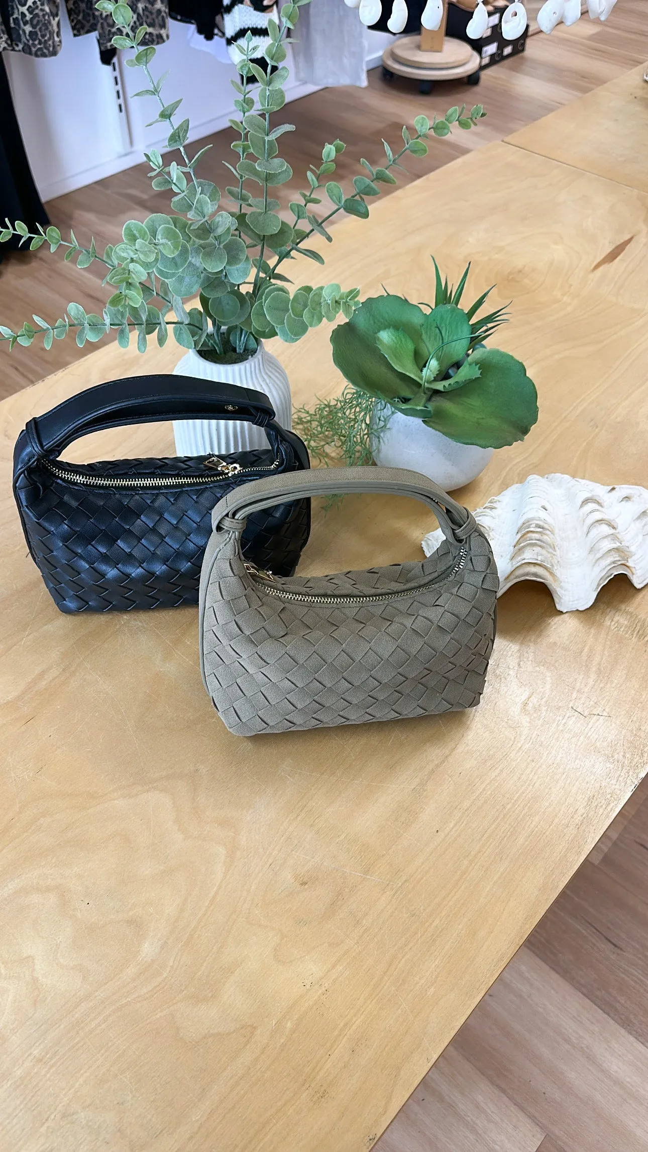 Cleo Woven Handbag Olive sold by About A Girl product image thumbnail 4