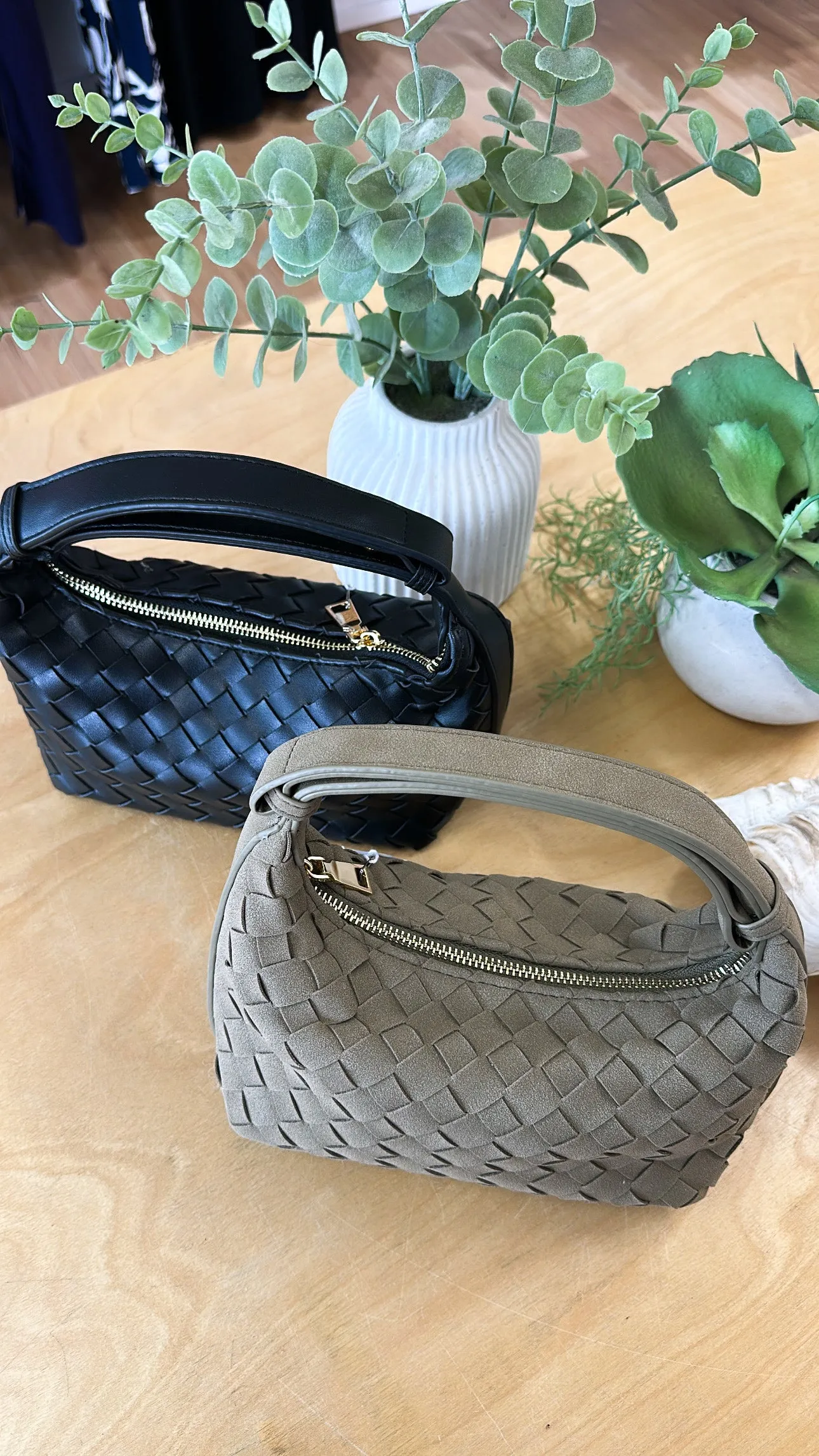 Cleo Woven Handbag Olive sold by About A Girl product image thumbnail 5