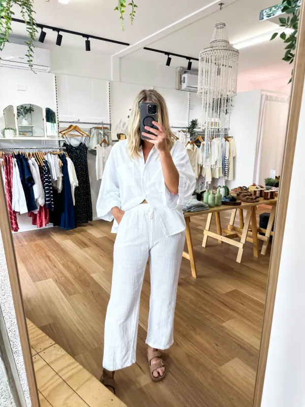 Orion Pants White sold by About A Girl