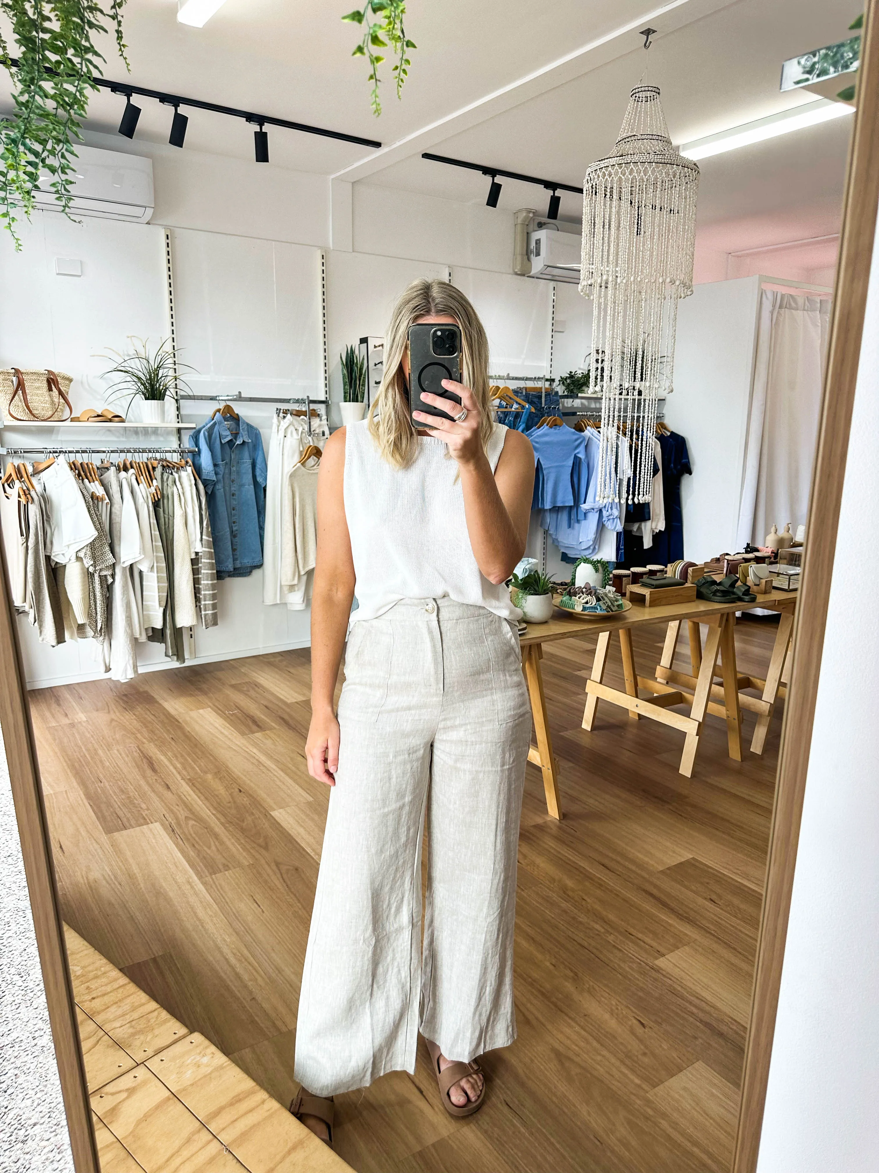 Jude Linen Pants Natural sold by About A Girl product image thumbnail 5