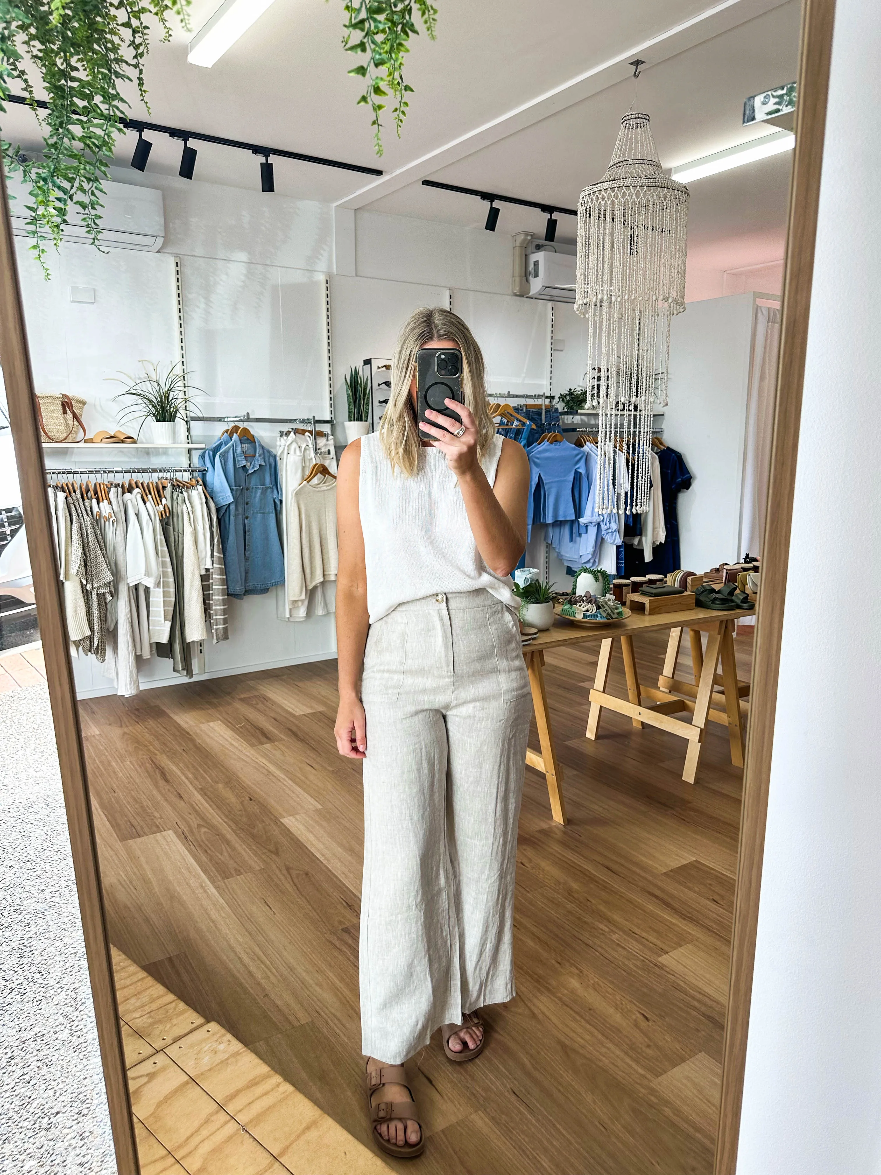 Jude Linen Pants Natural sold by About A Girl