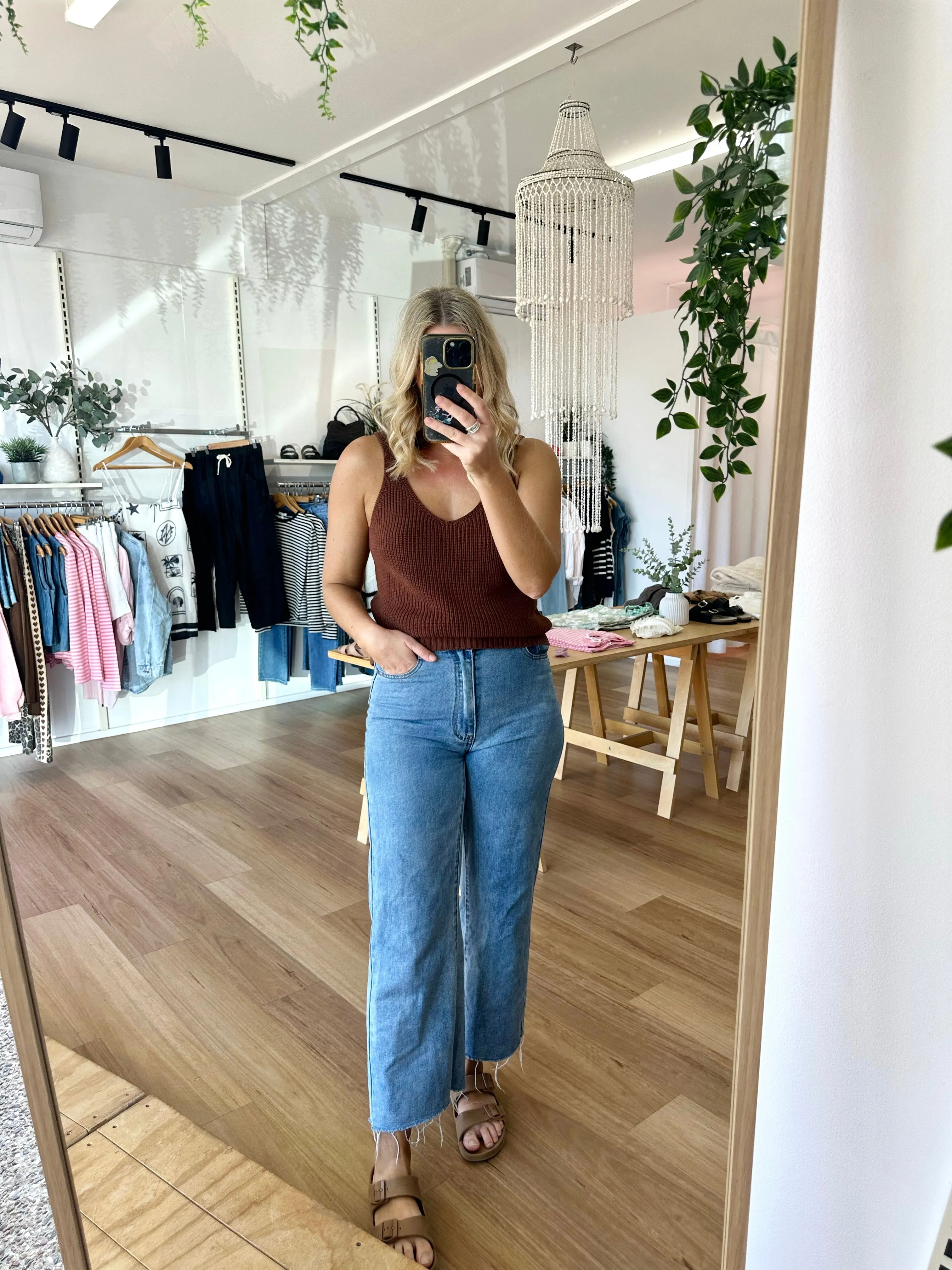 Willow Knit Top Chocolate sold by About A Girl