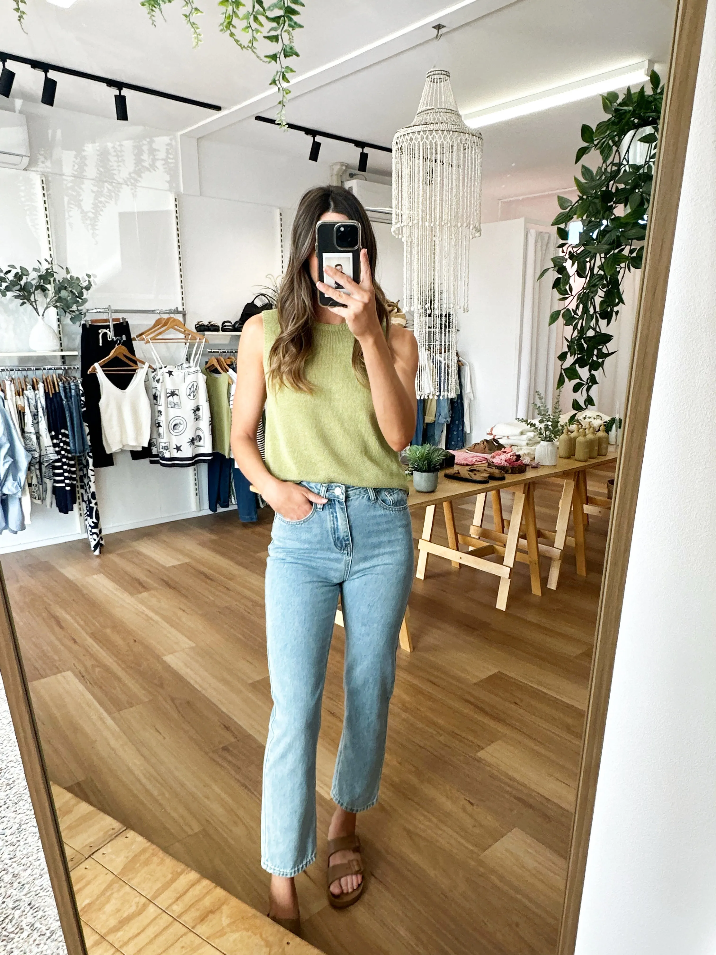 Spring Tank Green sold by About A Girl