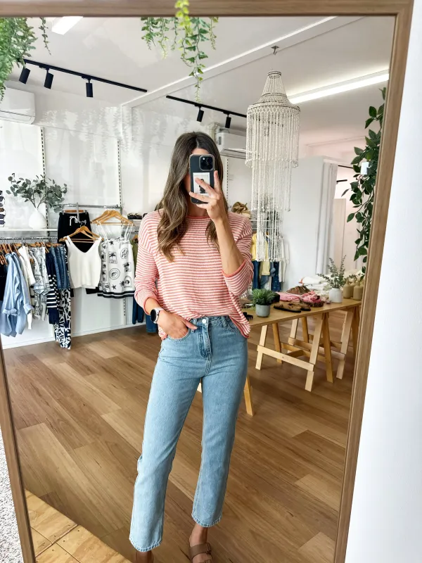 Stripe Spring Knit Peach sold by About A Girl