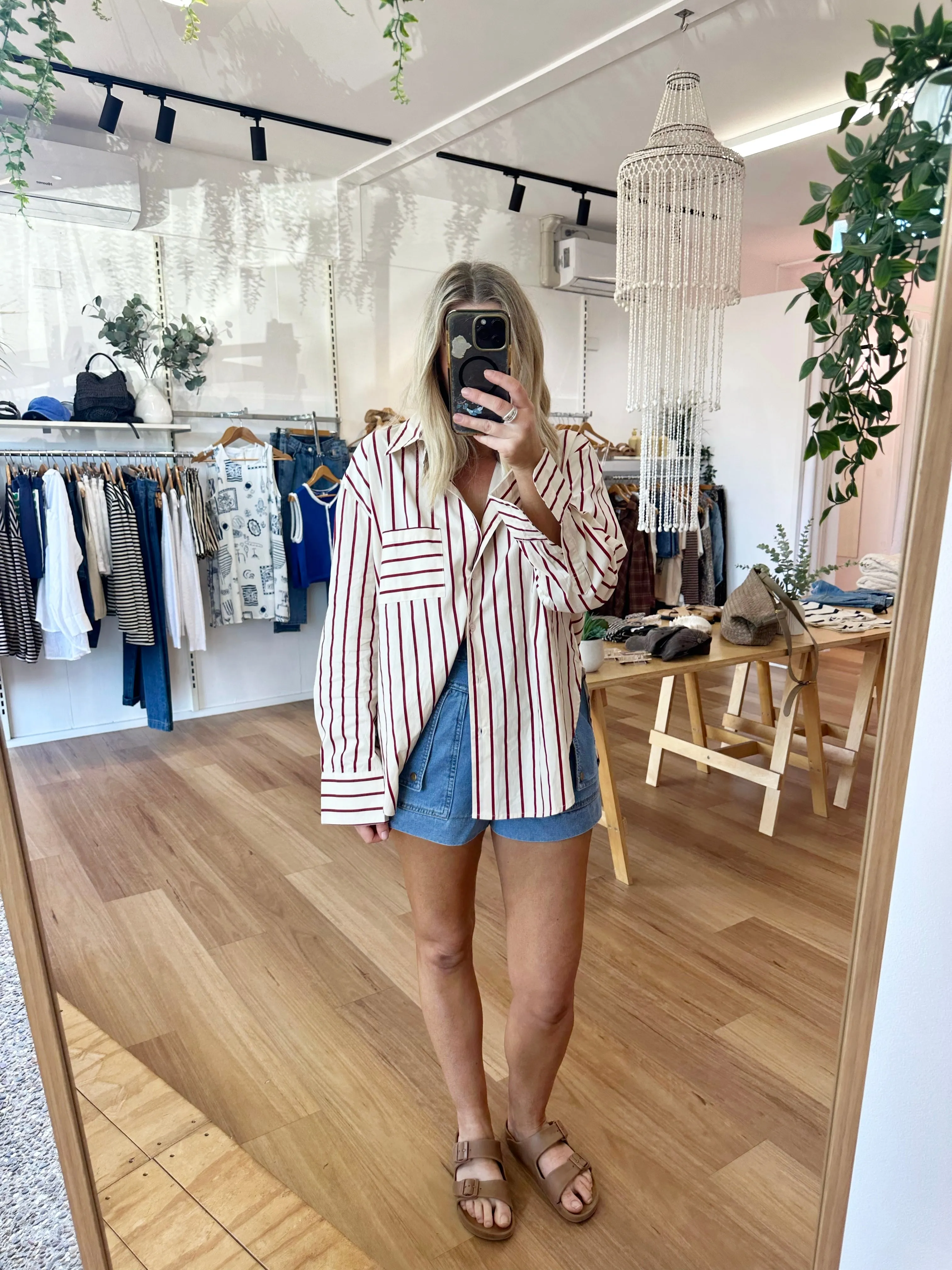 Emmy Stripe Shirt Cream sold by About A Girl product image thumbnail 2