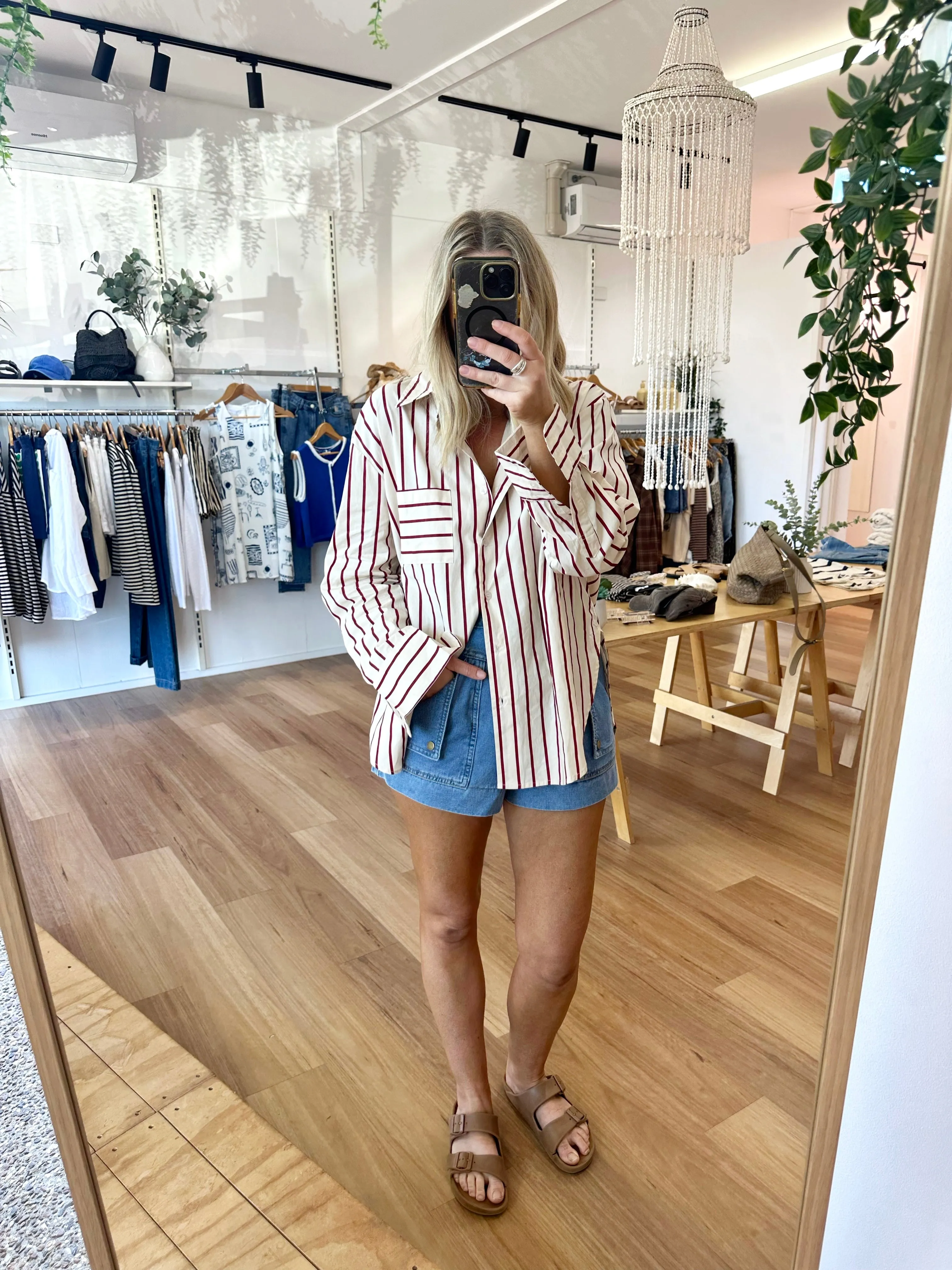 Emmy Stripe Shirt Cream sold by About A Girl product image thumbnail 3