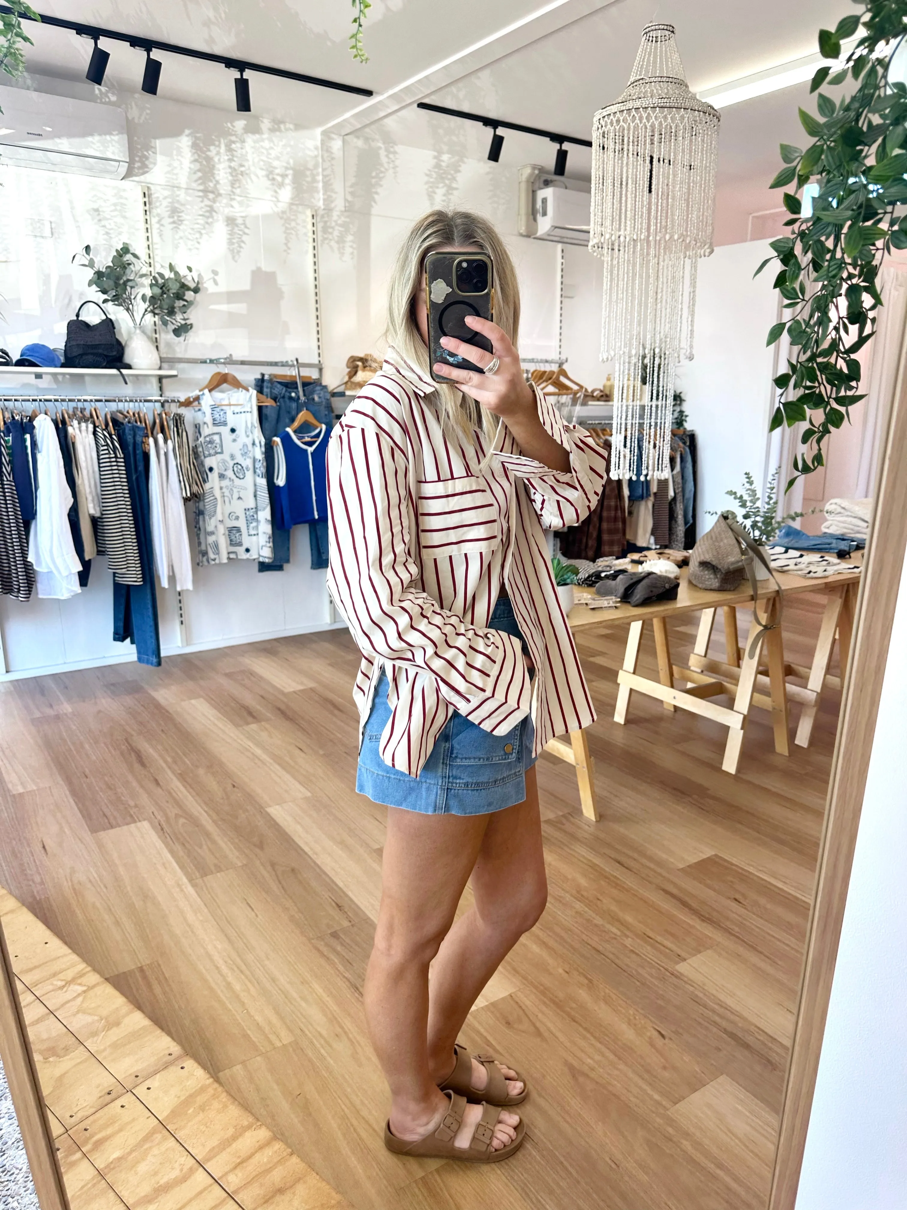 Emmy Stripe Shirt Cream sold by About A Girl product image thumbnail 5