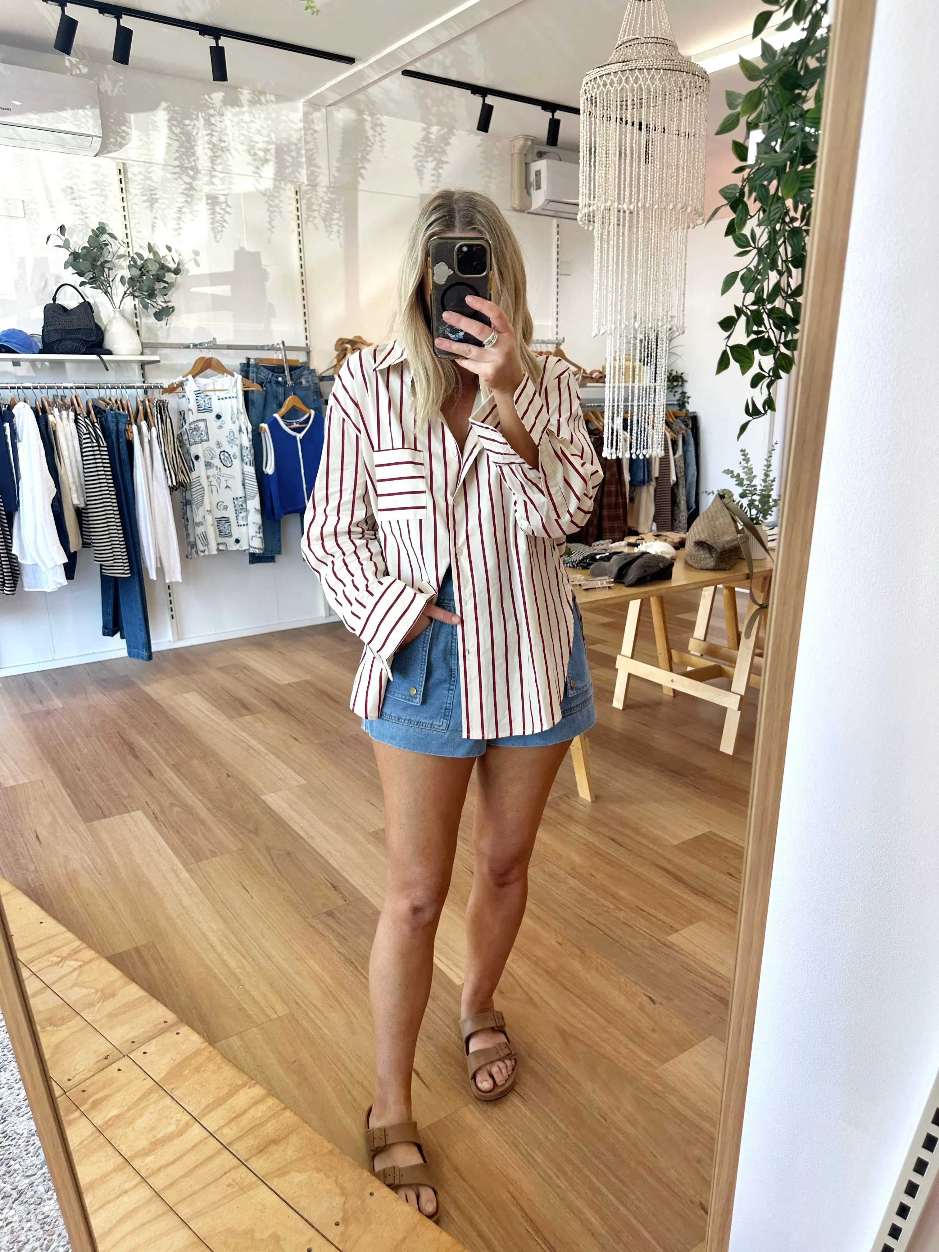 Emmy Stripe Shirt Cream sold by About A Girl product image thumbnail 4