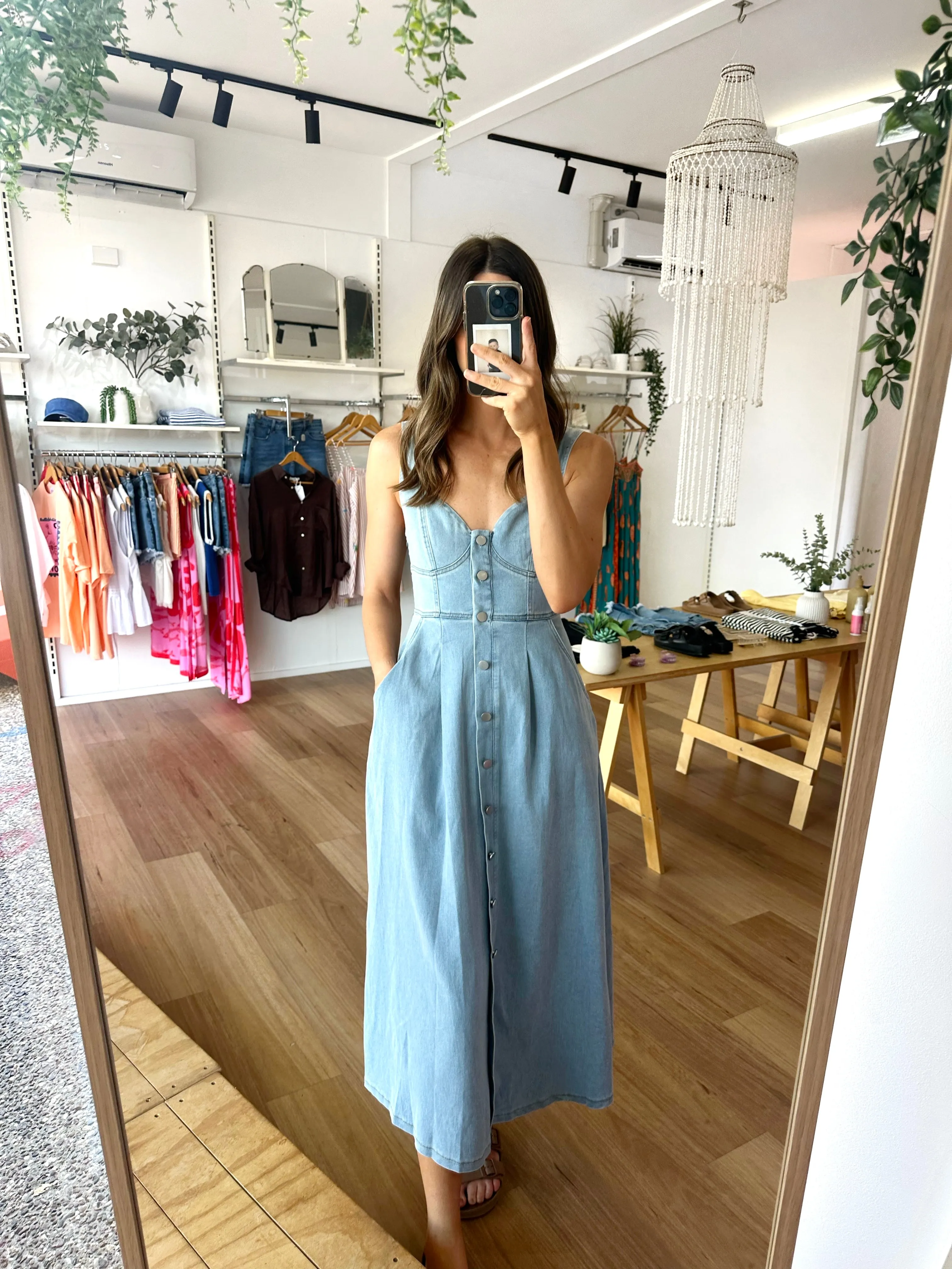 Grace Denim Dress sold by About A Girl