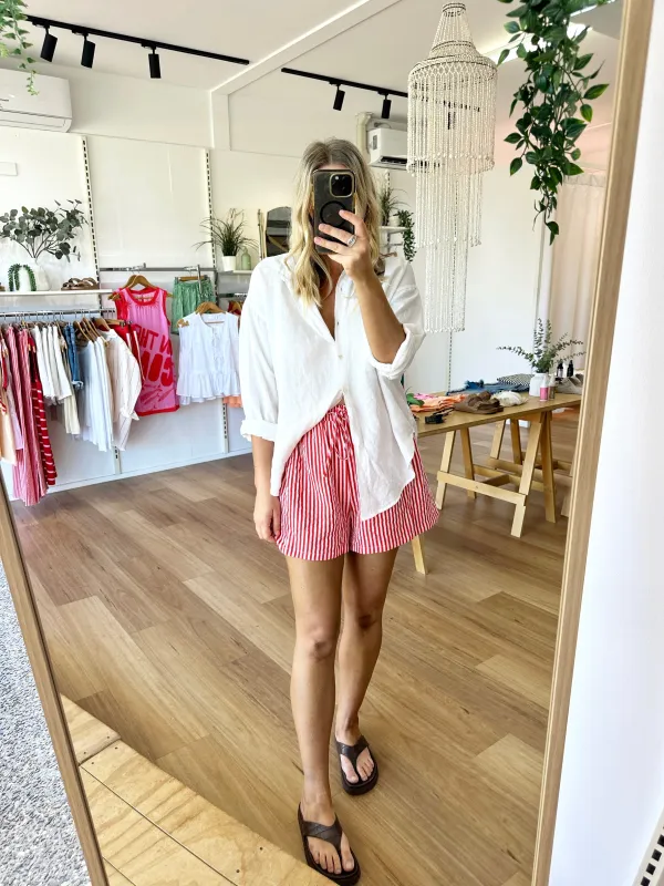 Ziggy Stripe Shorts Red sold by About A Girl