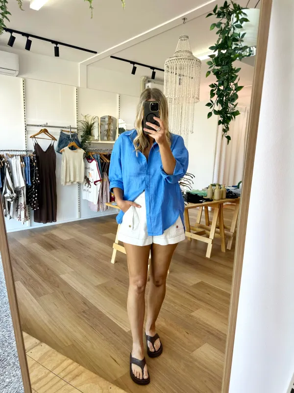 Boyfriend Shirt Blue sold by About A Girl