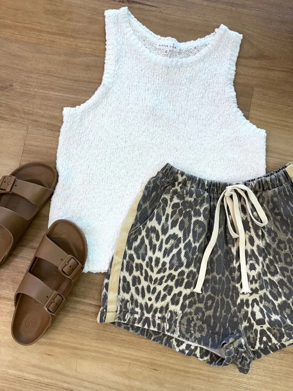 Leopard Racer Shorts sold by About A Girl