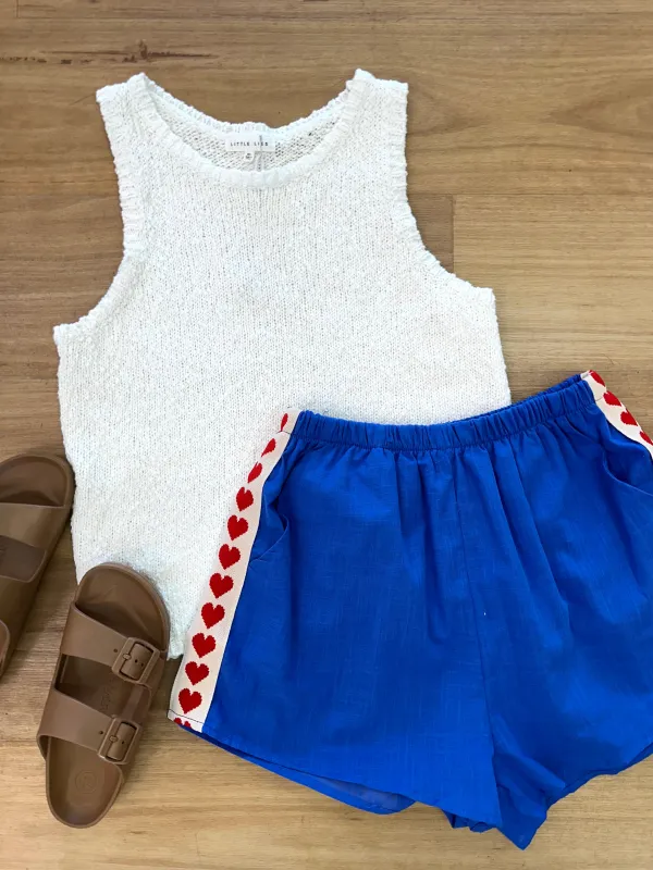 Heart Racer Shorts Blue sold by About A Girl