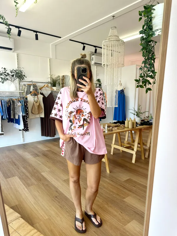 Heart Racer Shorts Brown sold by About A Girl